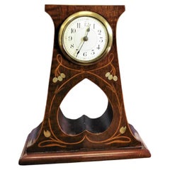 Antique Art Nouveau Mahogany Mantel Clock