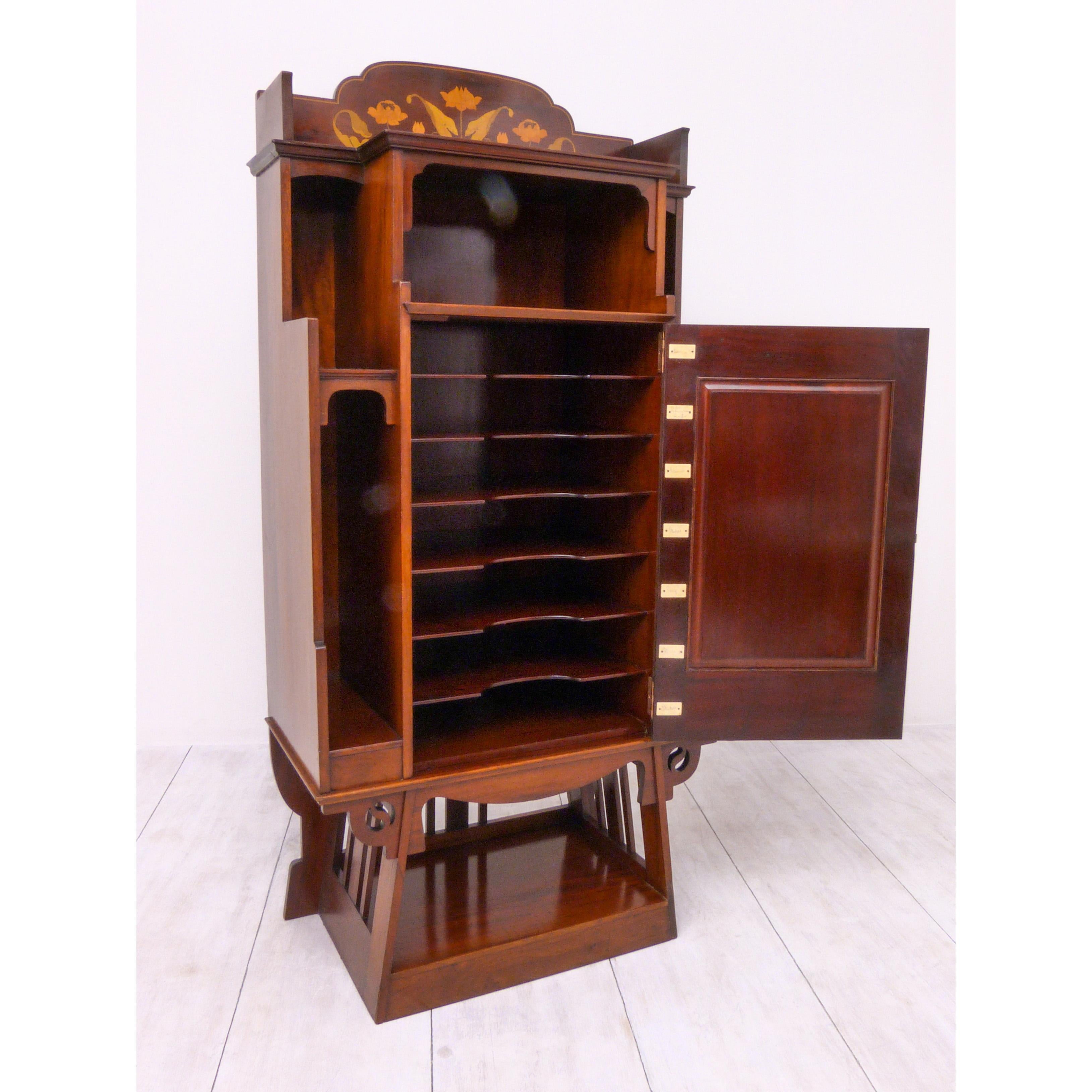 Art Nouveau Mahogany Music Cabinet 5