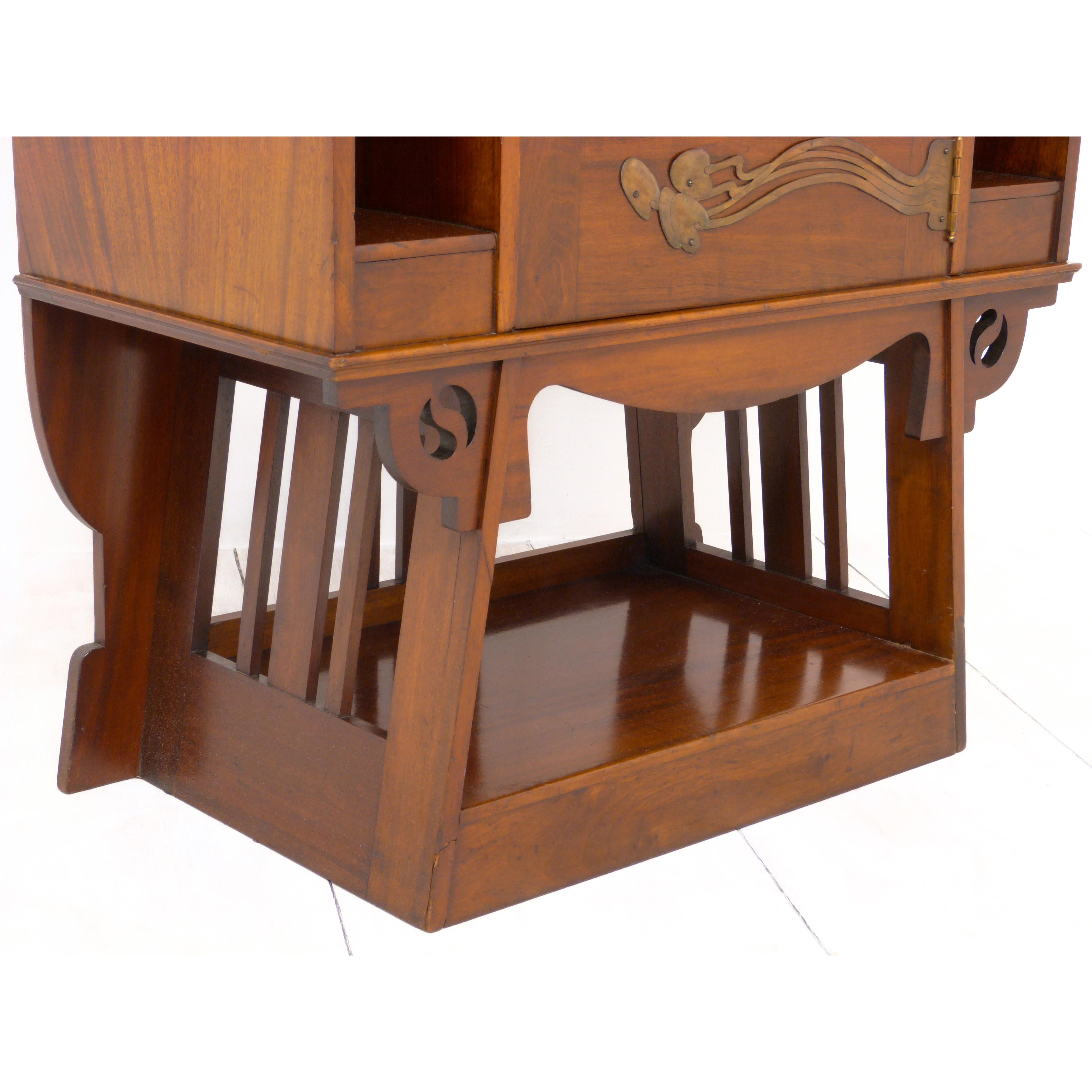 Inlay Art Nouveau Mahogany Music Cabinet