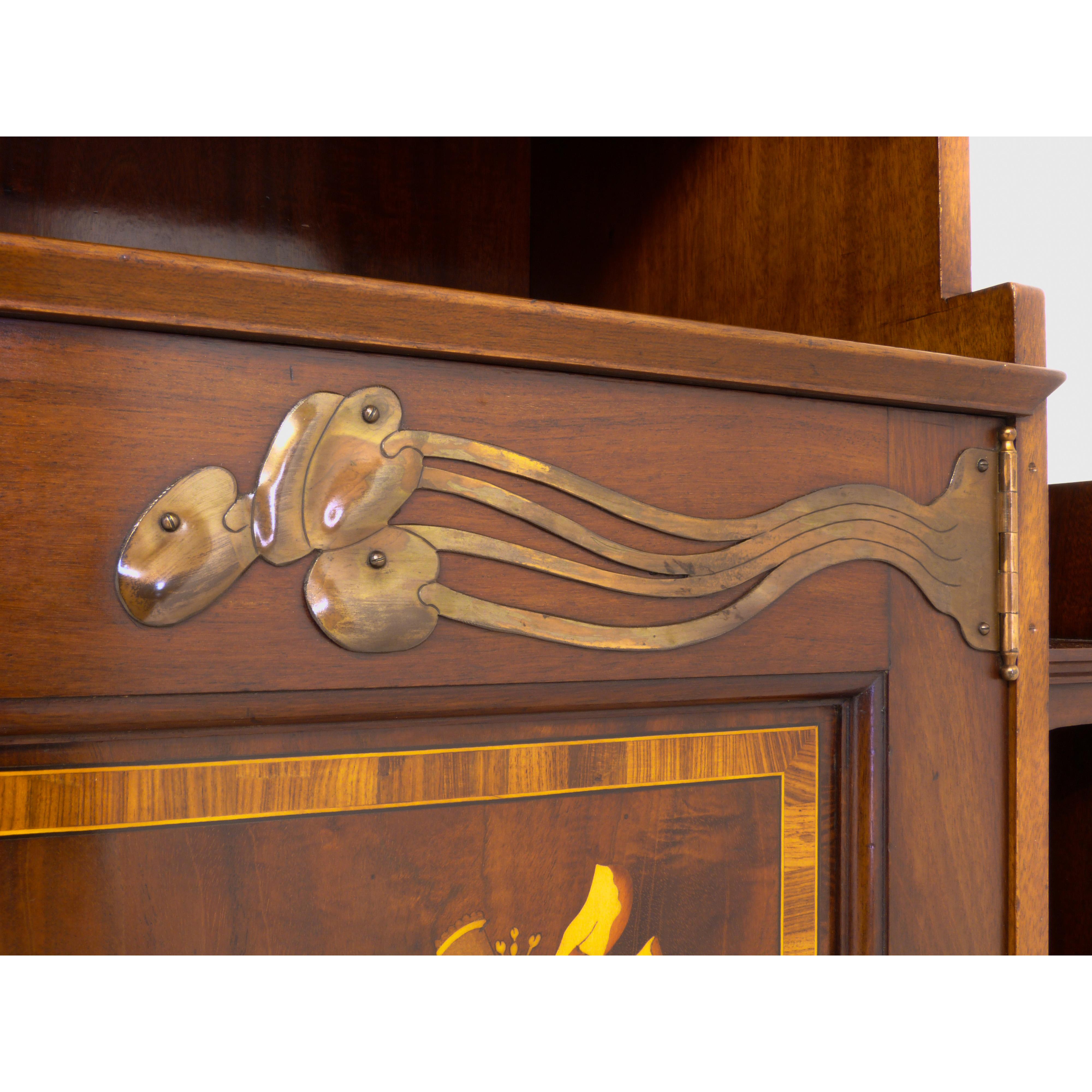 Late 19th Century Art Nouveau Mahogany Music Cabinet