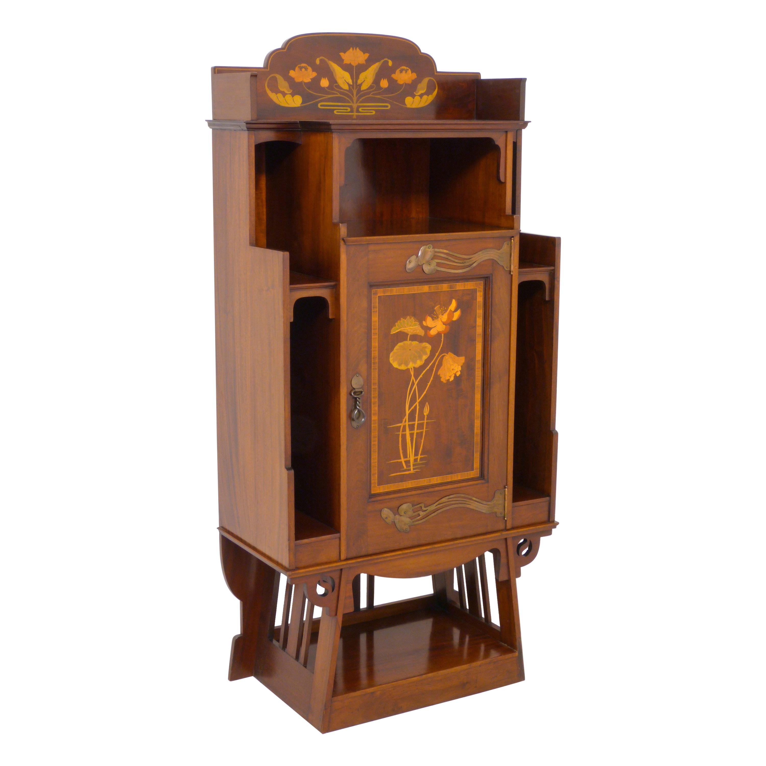 Art Nouveau Mahogany Music Cabinet