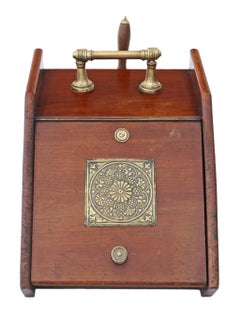 Art Nouveau Mahogany Perdonium Coal Scuttle Box or Cabinet, circa 1910