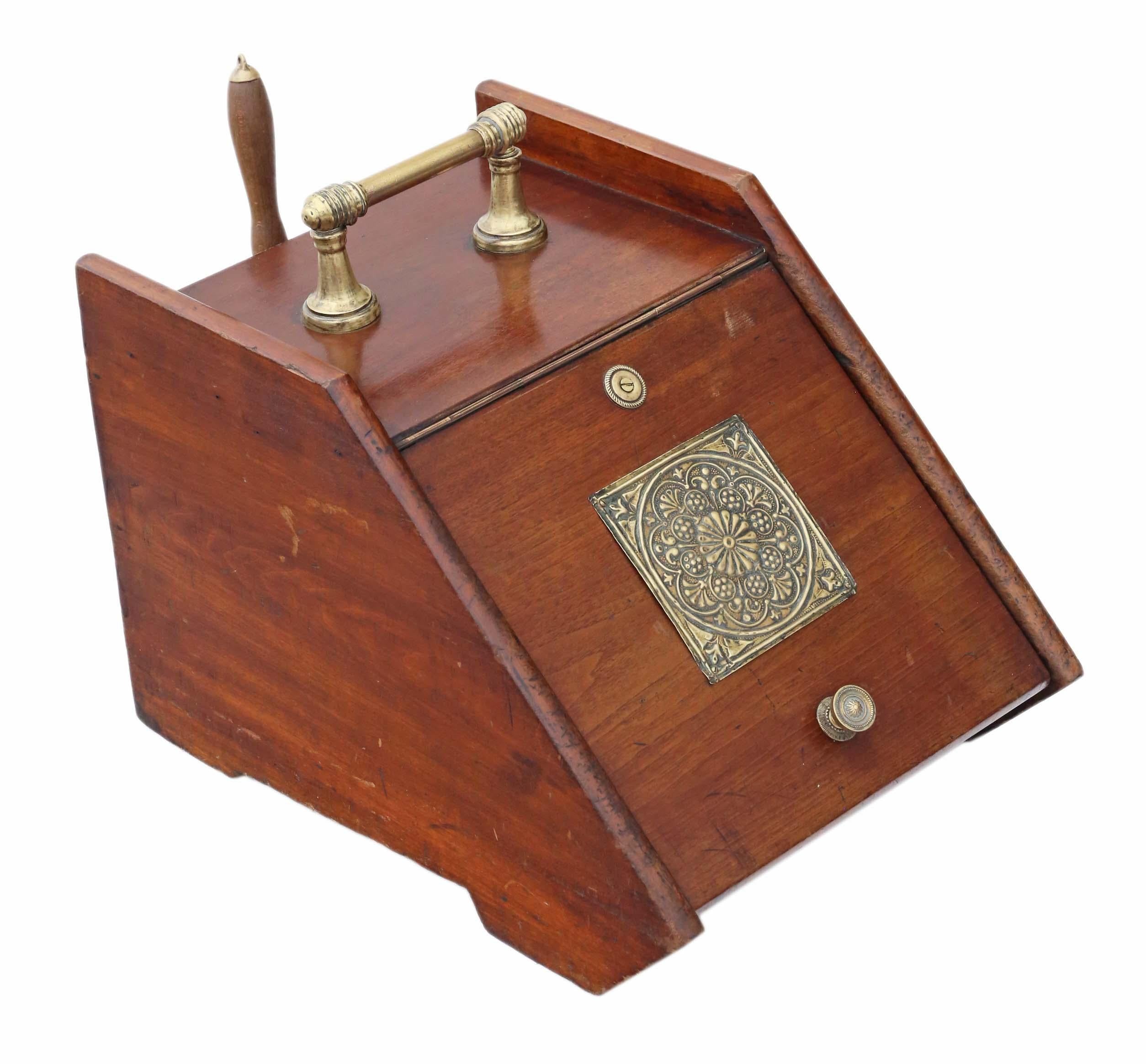 antique coal scuttle box
