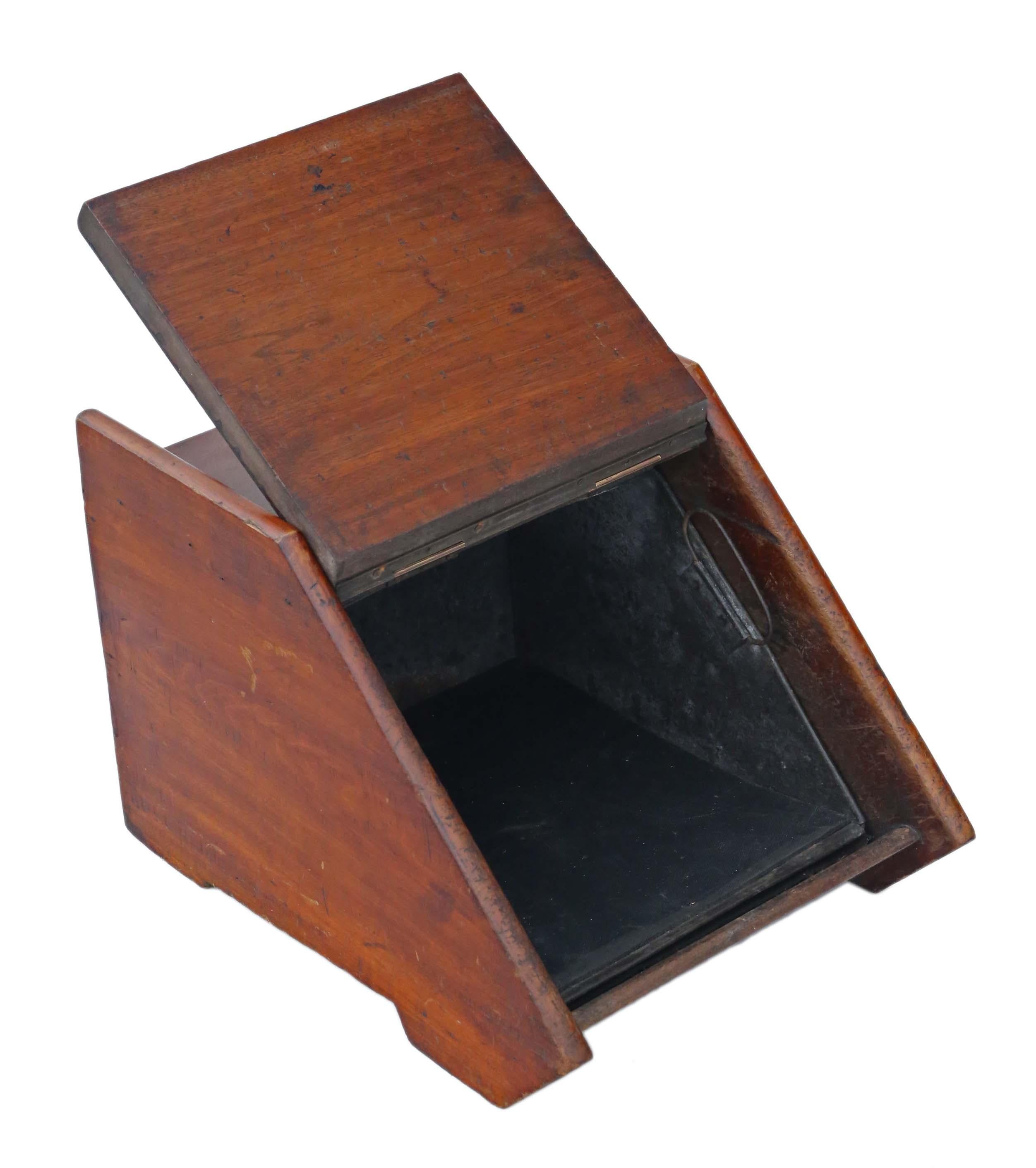 vintage wooden coal scuttle