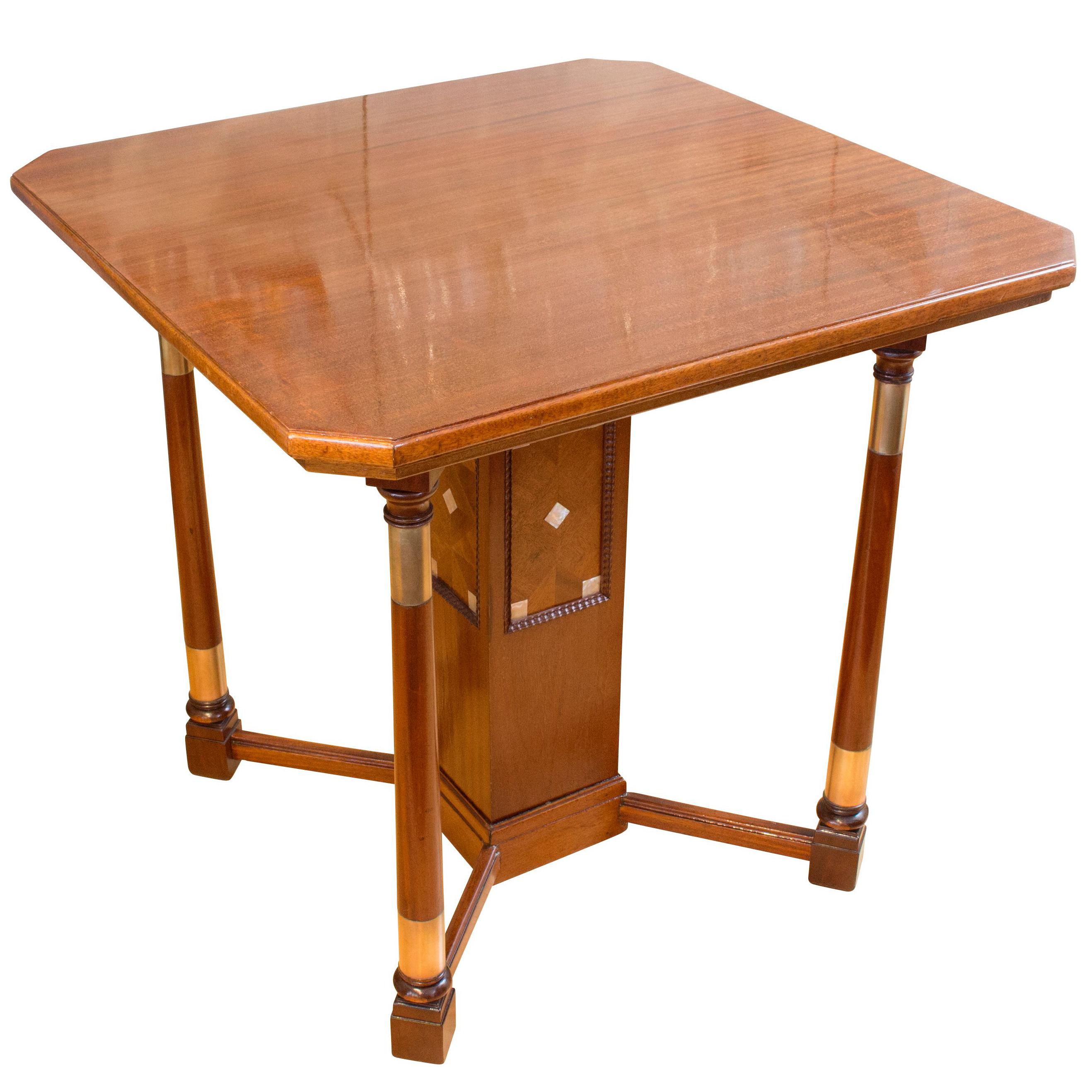 Art Nouveau Mahogany Salon Table