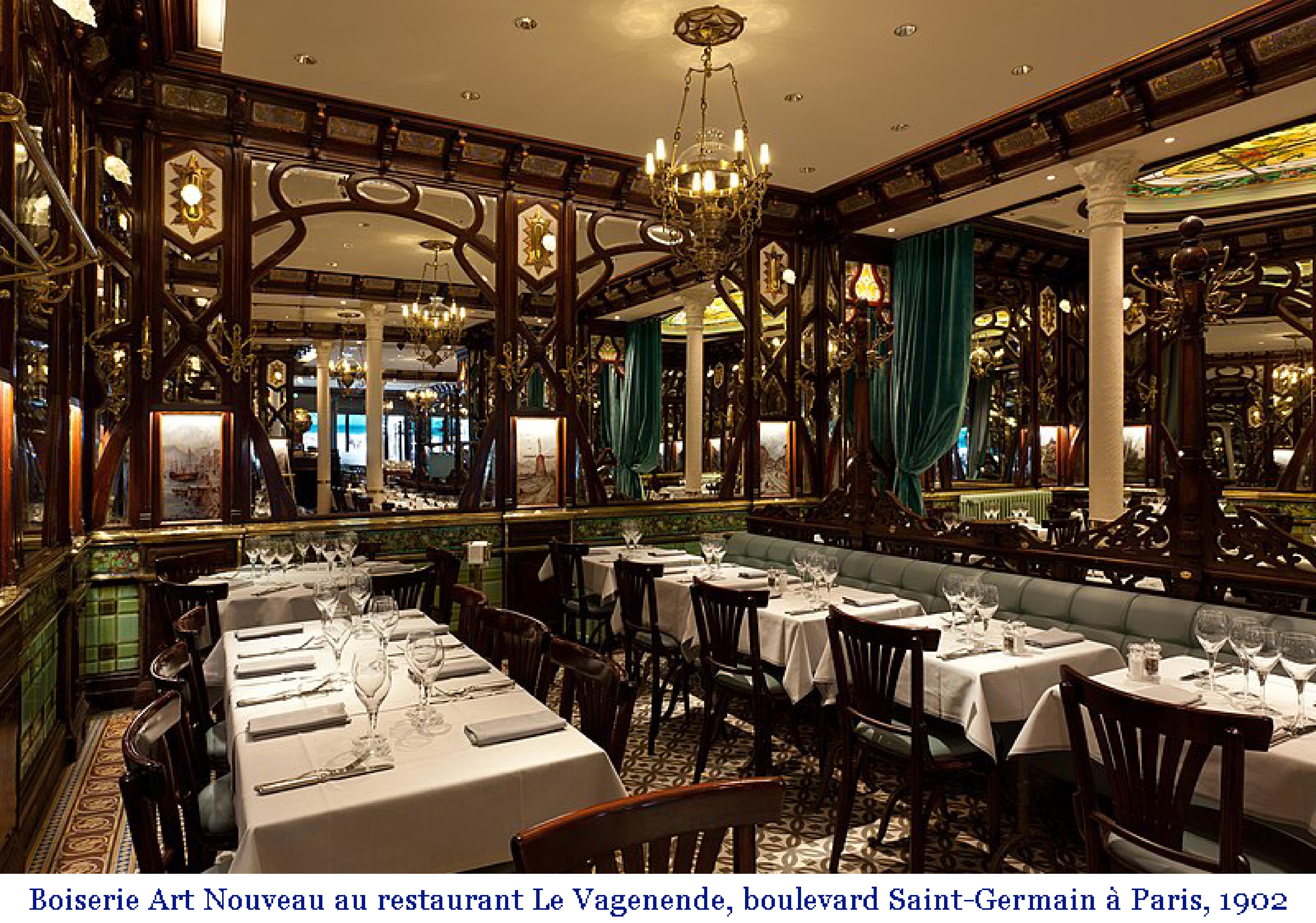 Art Nouveau mahogany woodwork from Café Barjot in Paris, 1905 For Sale 9
