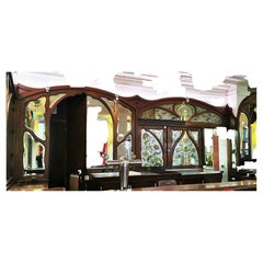 Antique Art Nouveau mahogany woodwork from Café Barjot in Paris, 1905