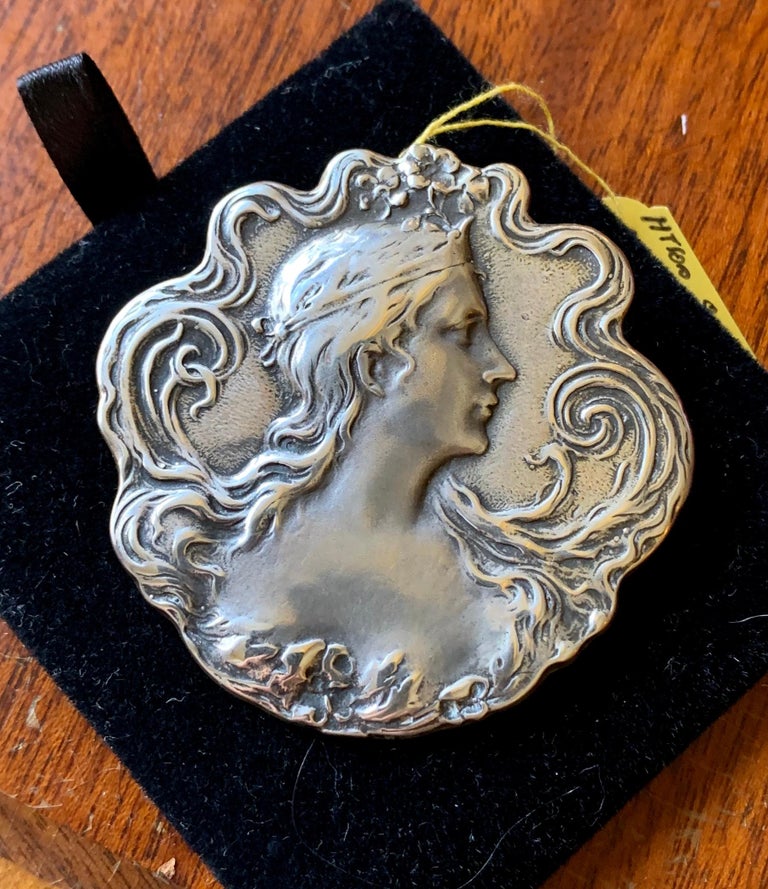 Broche Ancienne Art Nouveau Fleurs En Argent - Occasion Style Vintage