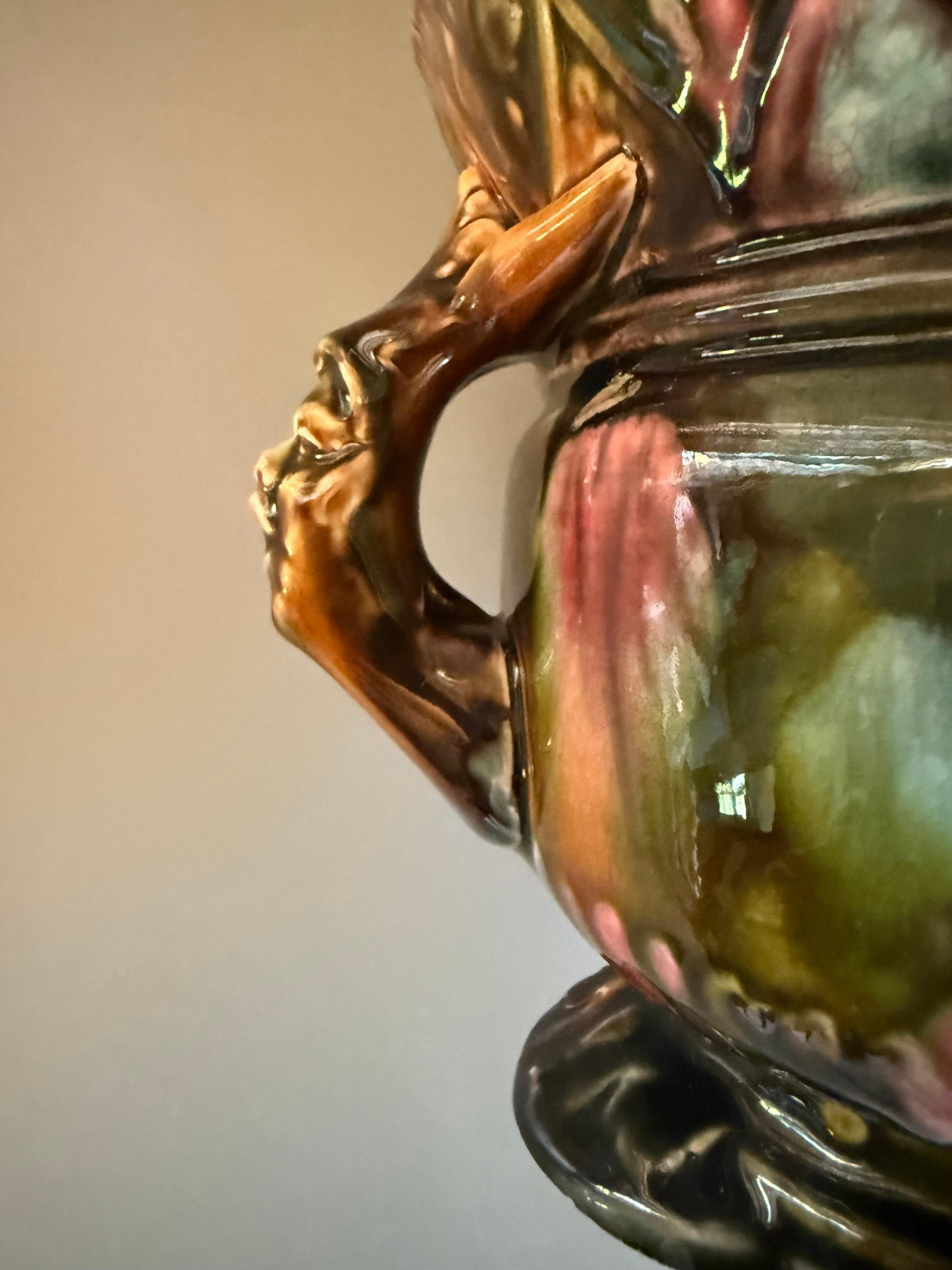 Art. Nouveau Majolica Cachepot Gardinieres Planter Rörstrand Sweden 1898 For Sale 4