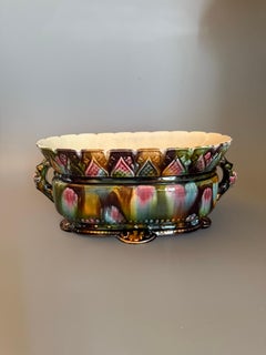 Art. Nouveau Majolica Cachepot Gardinieres Planter Rörstrand Sweden 1898