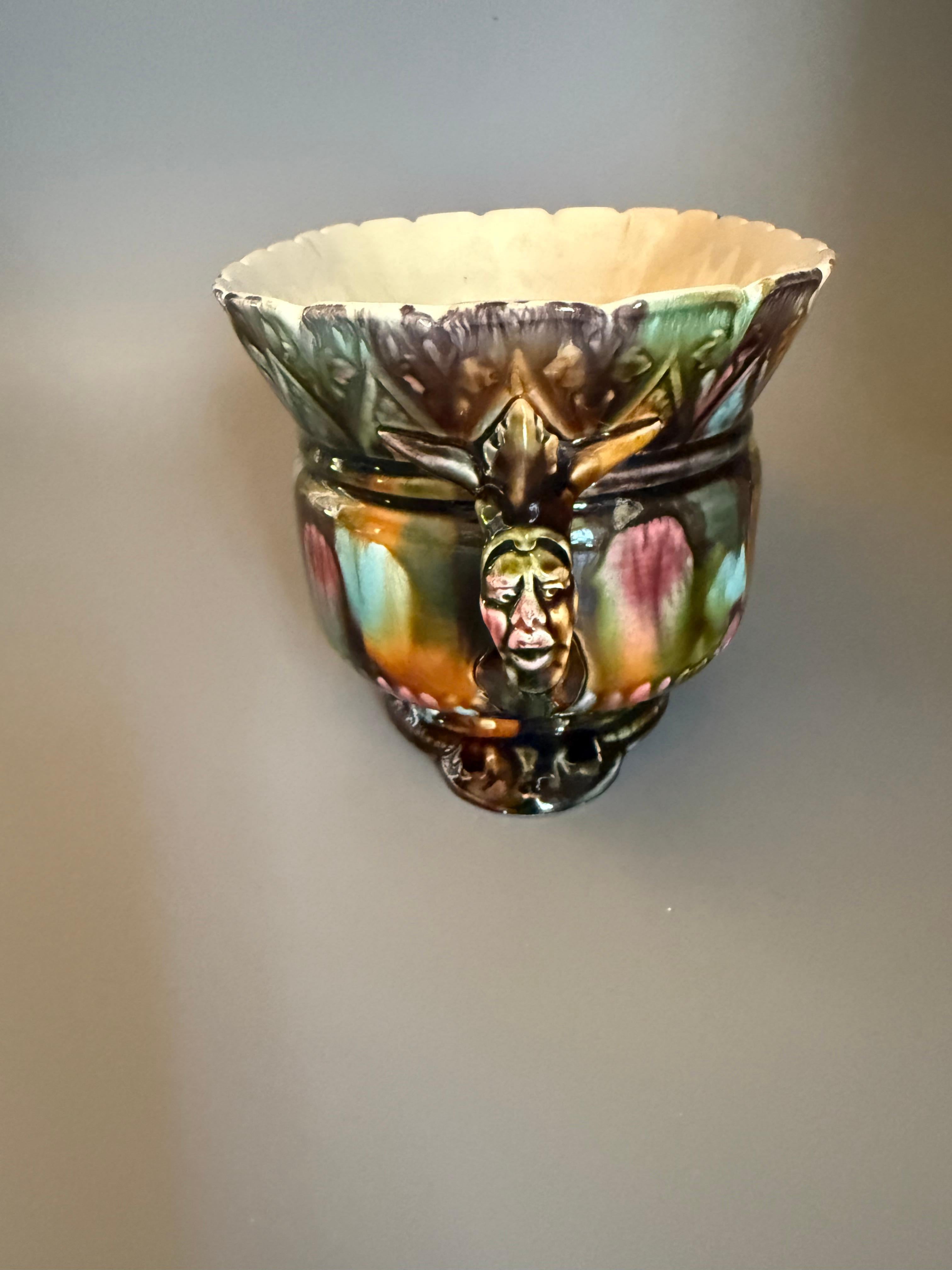 Jugendstil Art. Nouveau Majolica Cachepot Gardinieres Planter Rörstrand Sweden 1898 For Sale