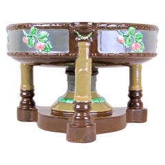 Art Nouveau Majolica Centerpiece Bowl by Eichwald, Bohemia, circa 1910