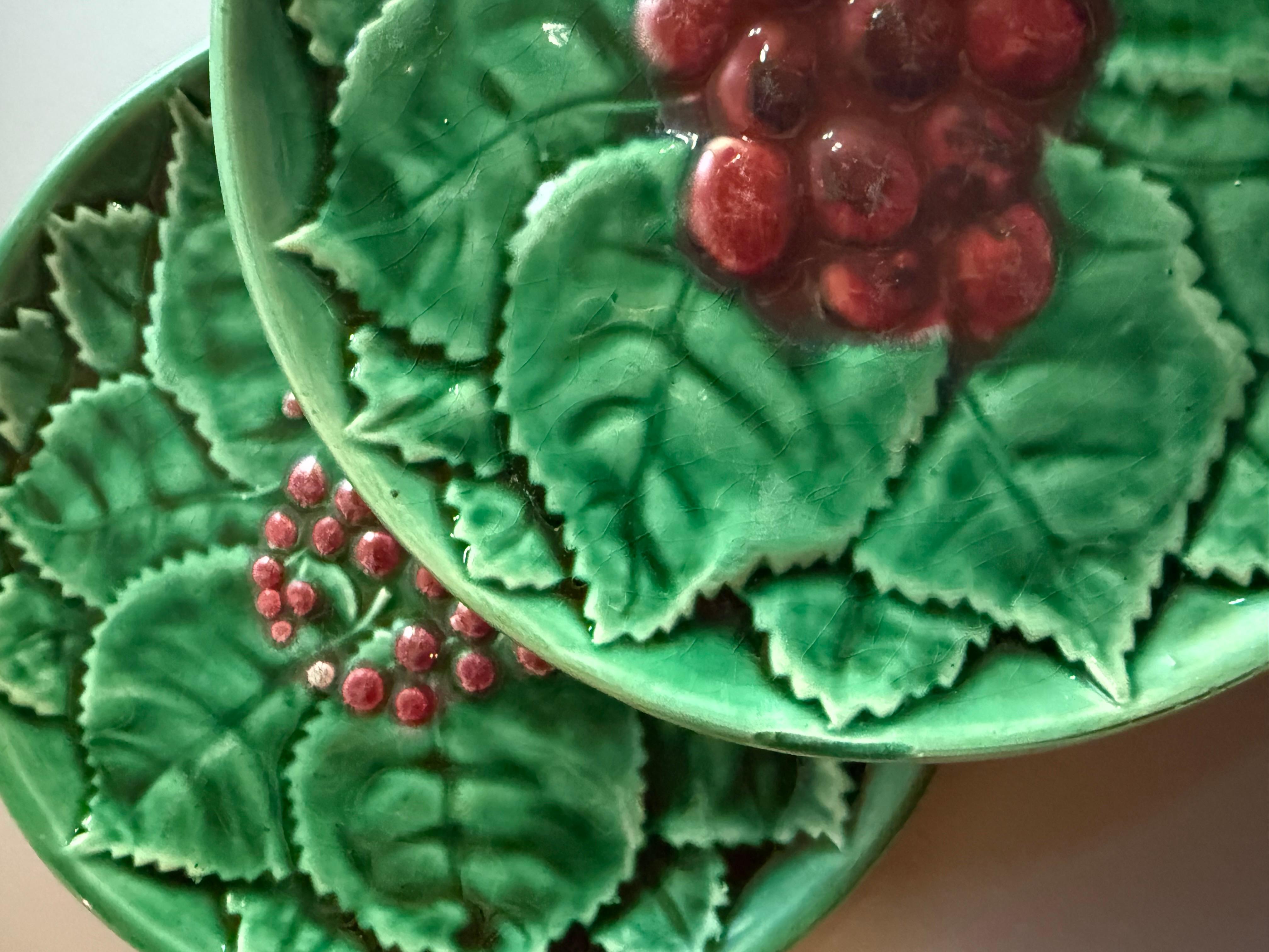 Art  Nouveau Majolique Vert Barbotine Atelier Serenne Vallauris France Bon état - En vente à Uppsala , SE