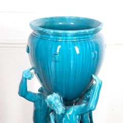 Art Nouveau Majolica Jardinière by Jerome Massier