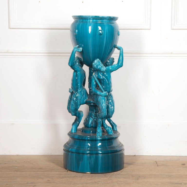 Art Nouveau Majolica Jardinière by Jerome Massier For Sale at 1stDibs
