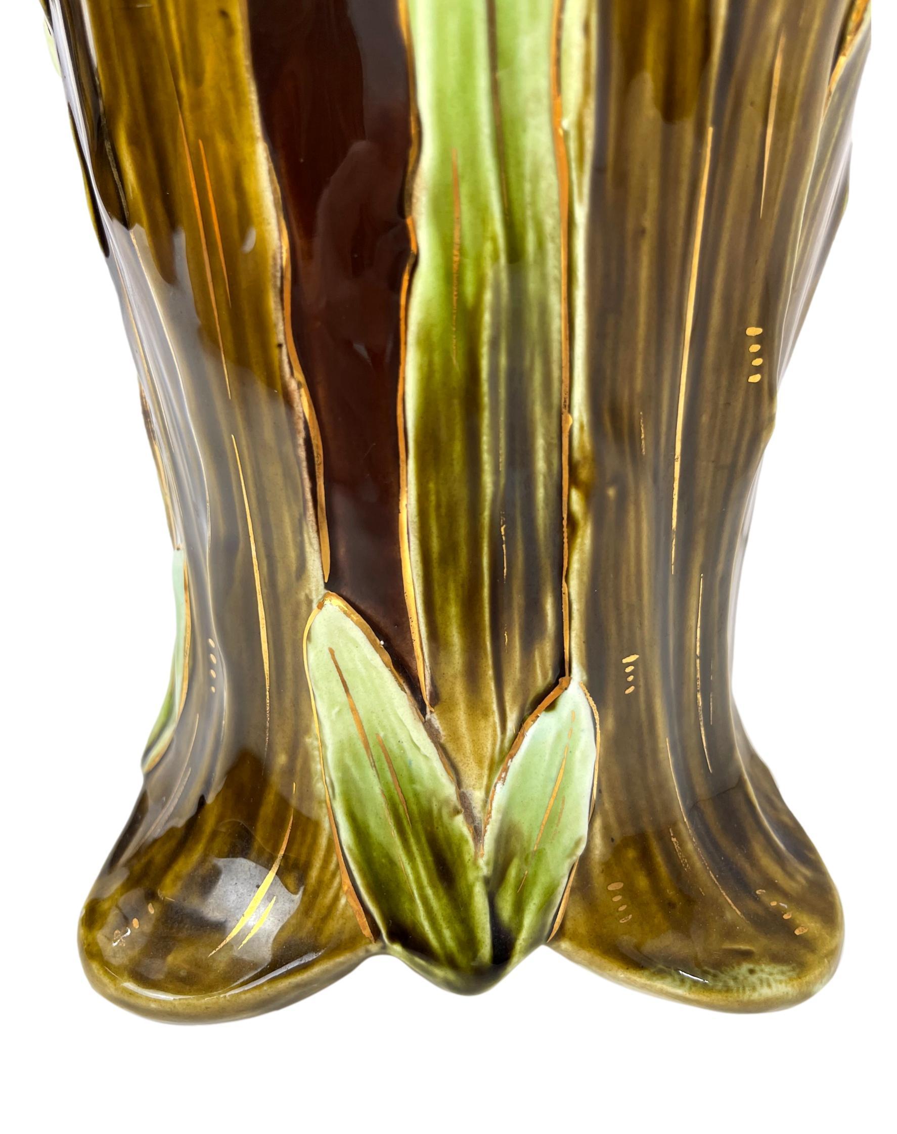 Art Nouveau Majolica Large Vase, 23-ins., Sarreguemines, French, ca. 1895 5