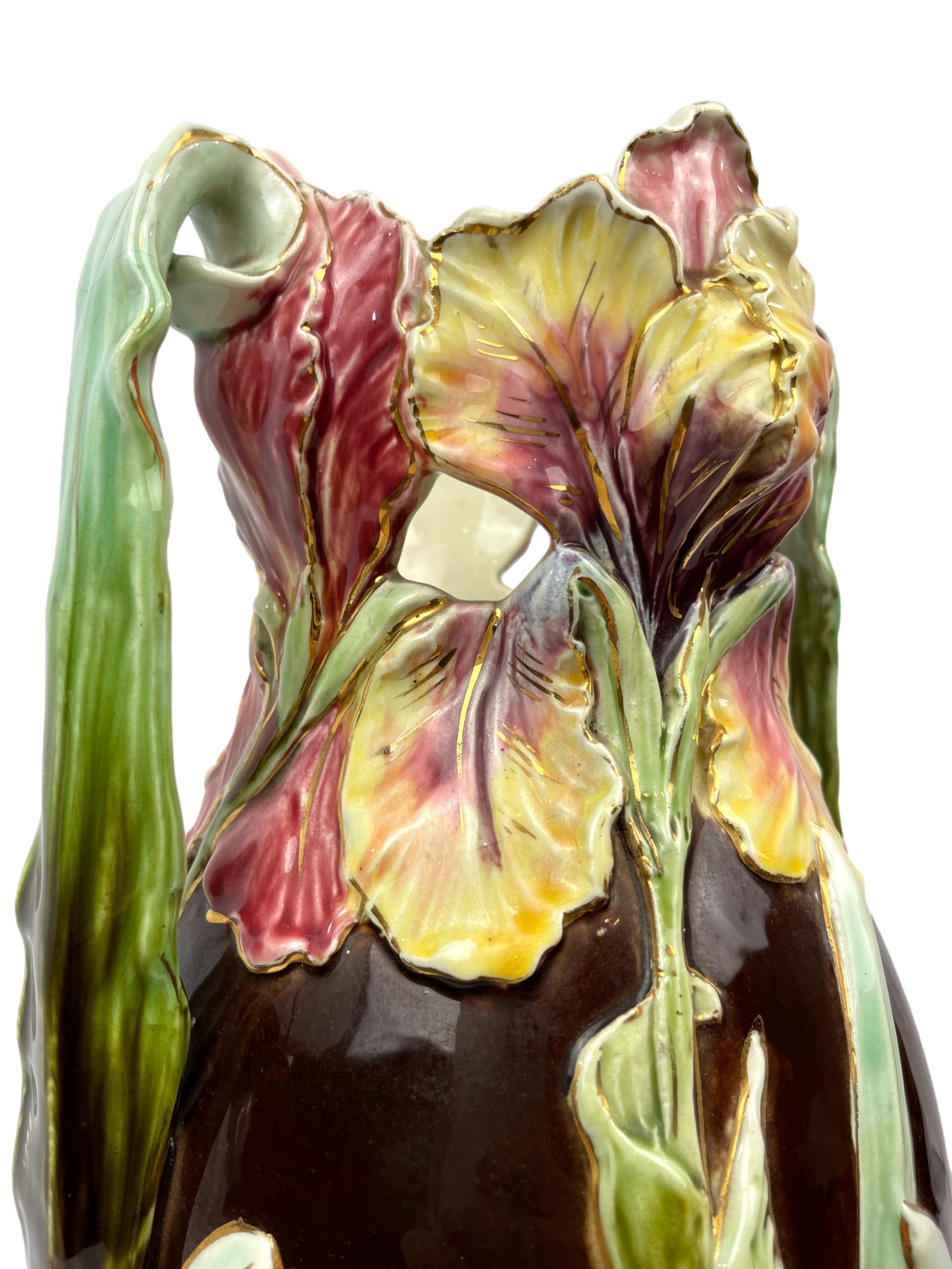 Art Nouveau Majolica Large Vase, 23-ins., Sarreguemines, French, ca. 1895 2
