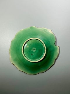 Art Nouveau Majolica Platter Gustavsberg Sweden 1860-1890