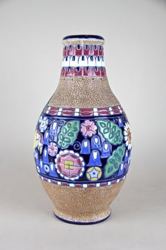Art Nouveau Majolica Vase by Amphora Czechoslovakia, circa 1920