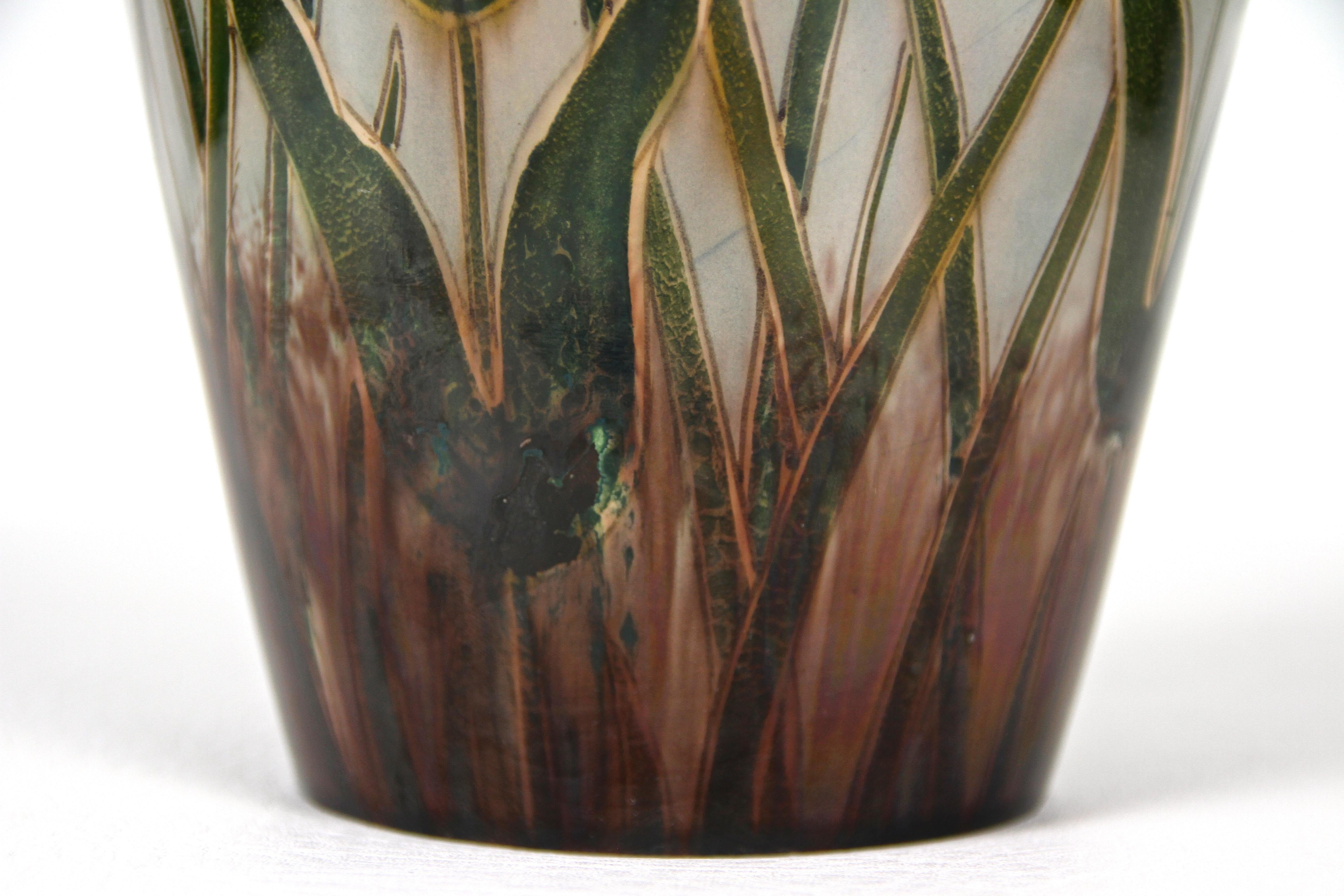 20th Century Art Nouveau Majolica Vase by Gerbing & Stephan, Bohemia circa 1910 For Sale