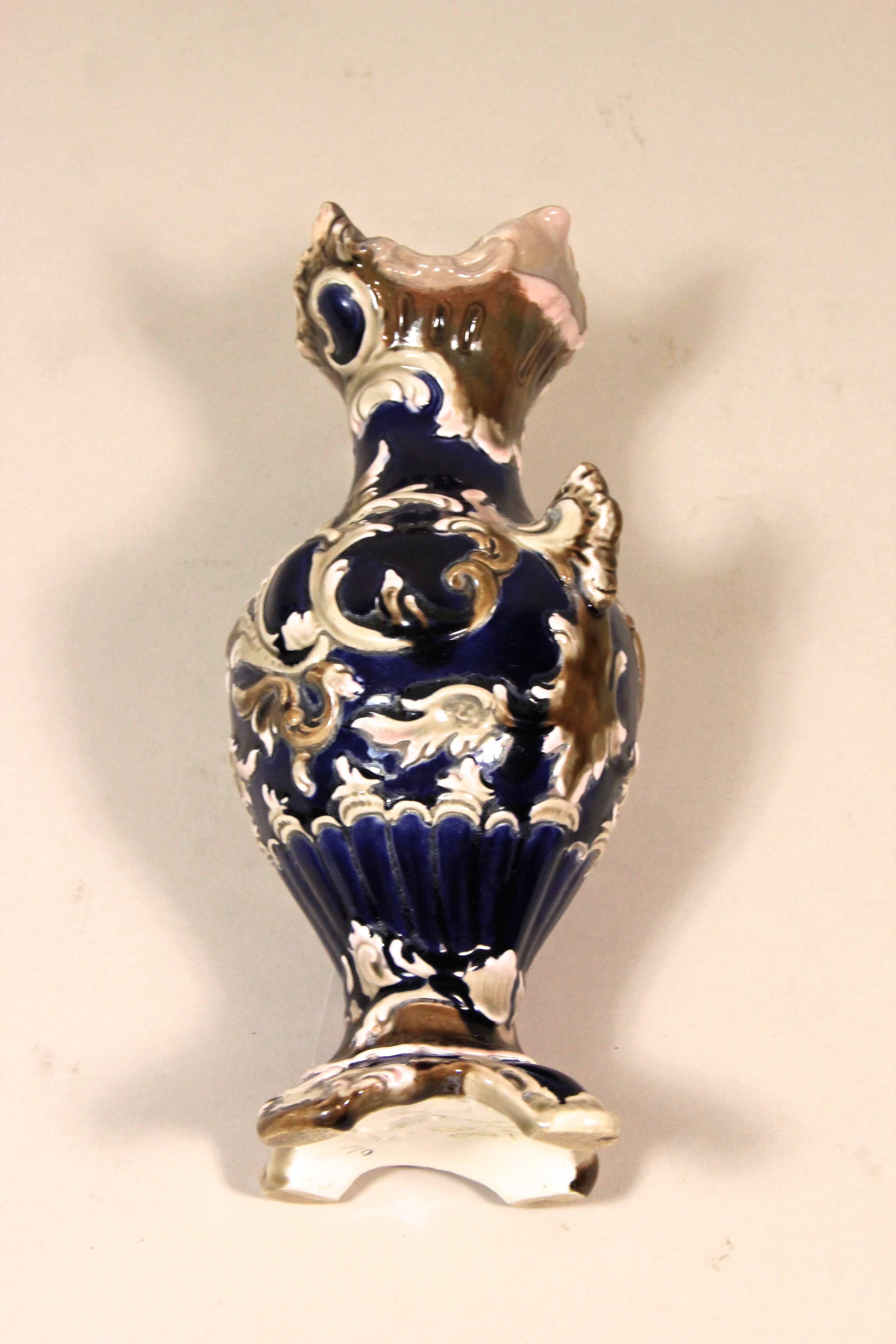 Art Nouveau Majolica Vase by Julius Dressler, Bohemia, circa 1900 In Good Condition In Lichtenberg, AT