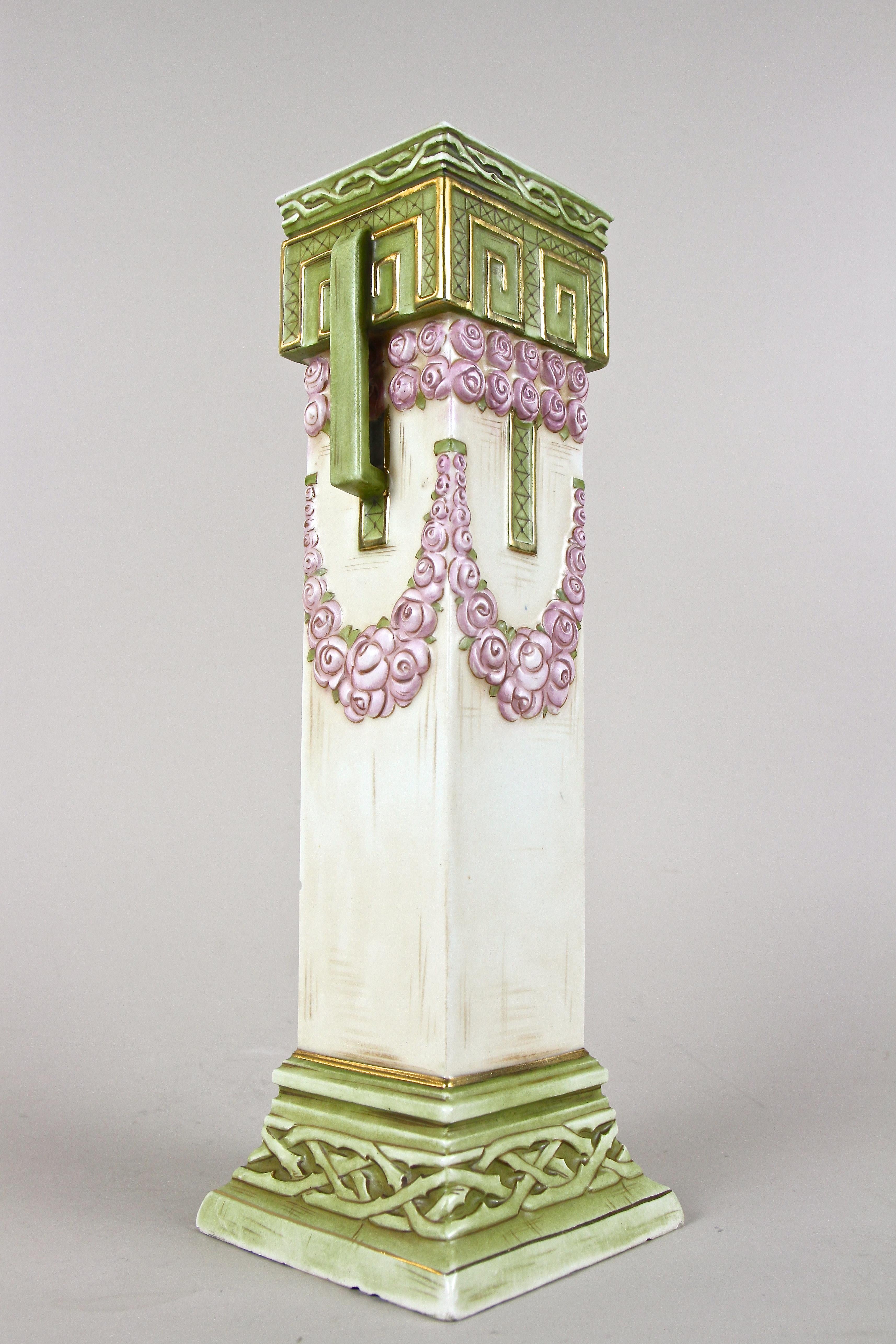 Art Nouveau Majolica Vase by Royal Dux, Rarity, Bohemia, circa 1900 6