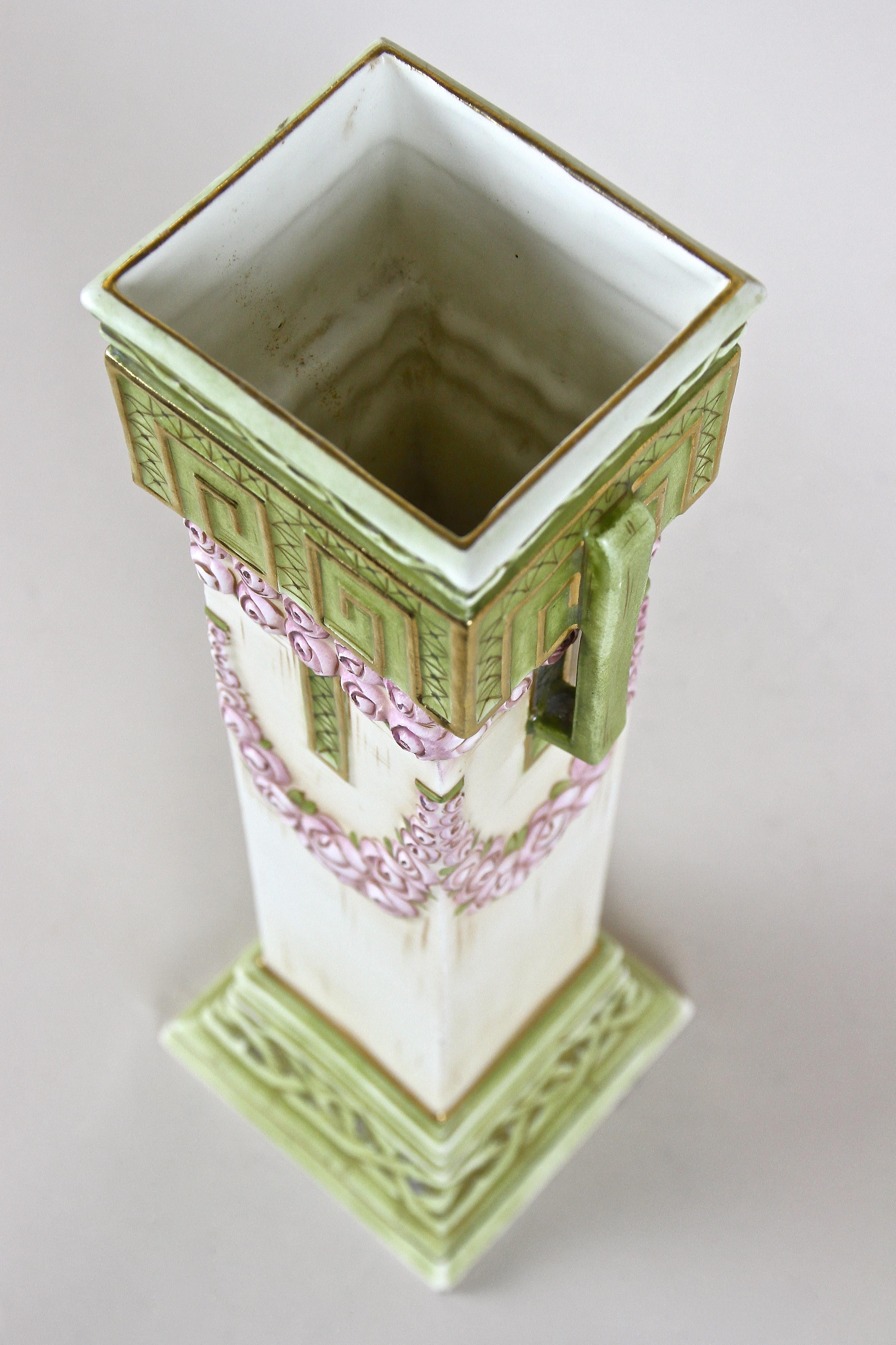 Art Nouveau Majolica Vase by Royal Dux, Rarity, Bohemia, circa 1900 11