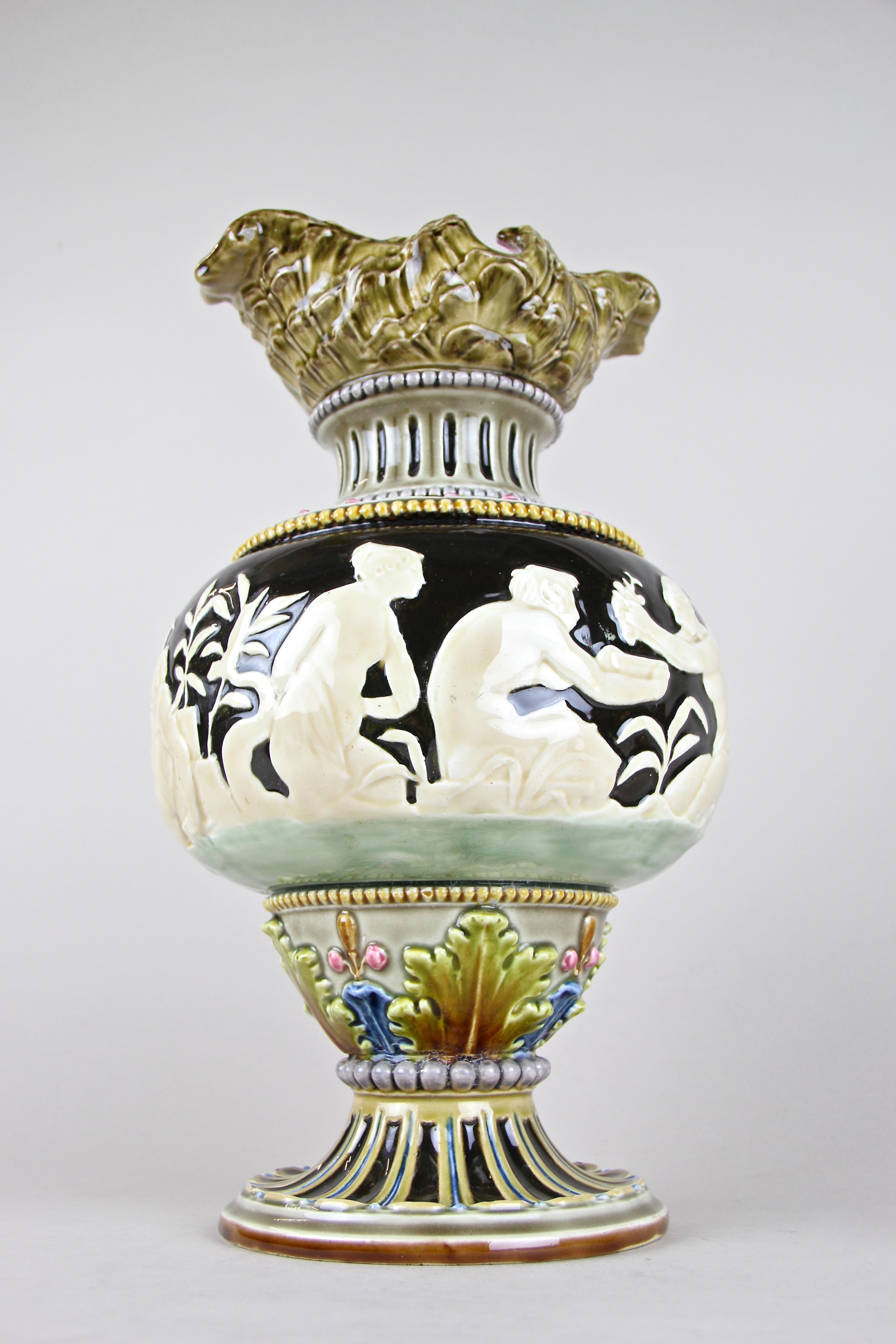 Art Nouveau Majolica Vase by Schuetz Blansko, CZ, circa 1900 9