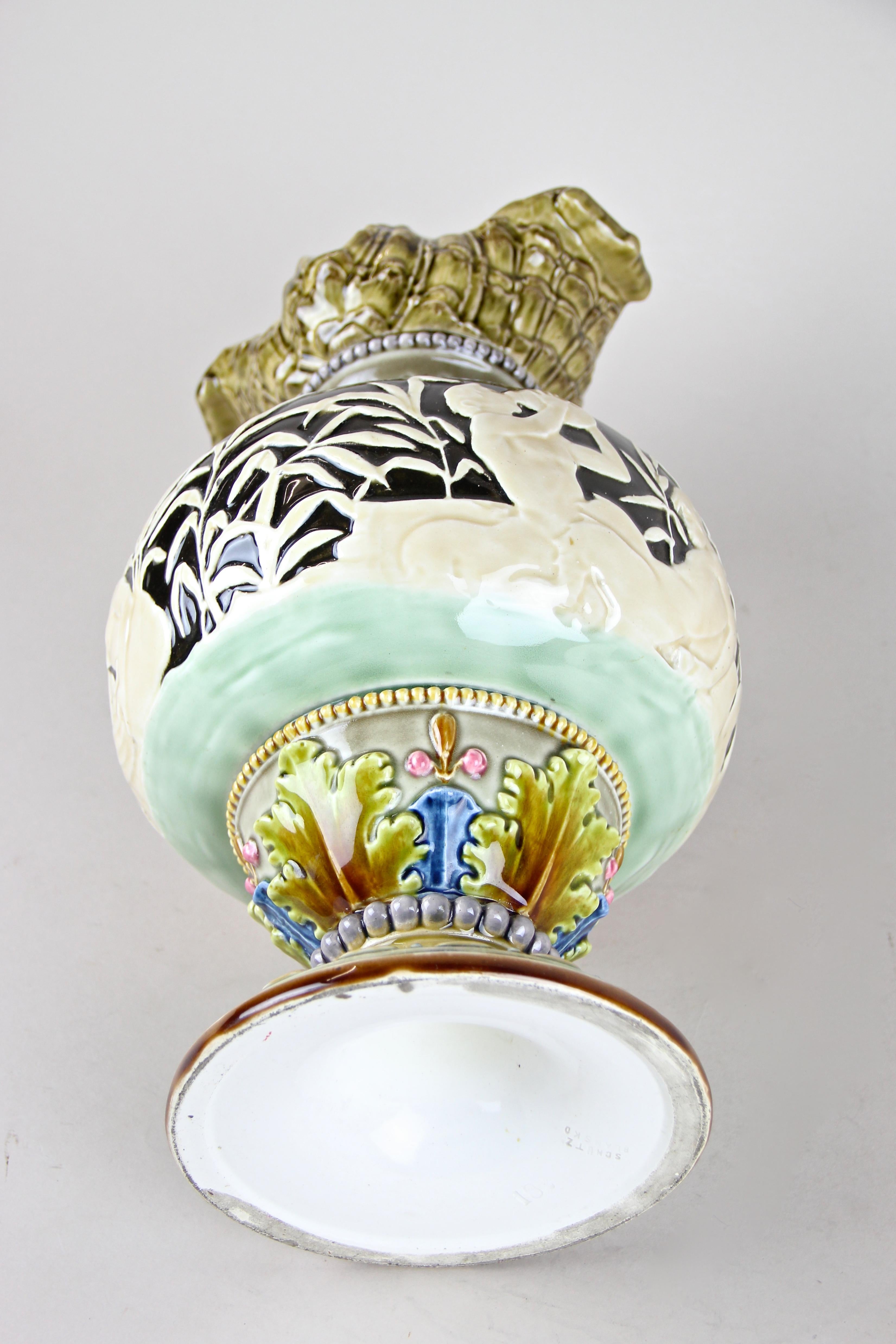 Art Nouveau Majolica Vase by Schuetz Blansko, CZ, circa 1900 11