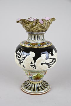 Art Nouveau Majolica Vase by Schuetz Blansko, CZ, circa 1900