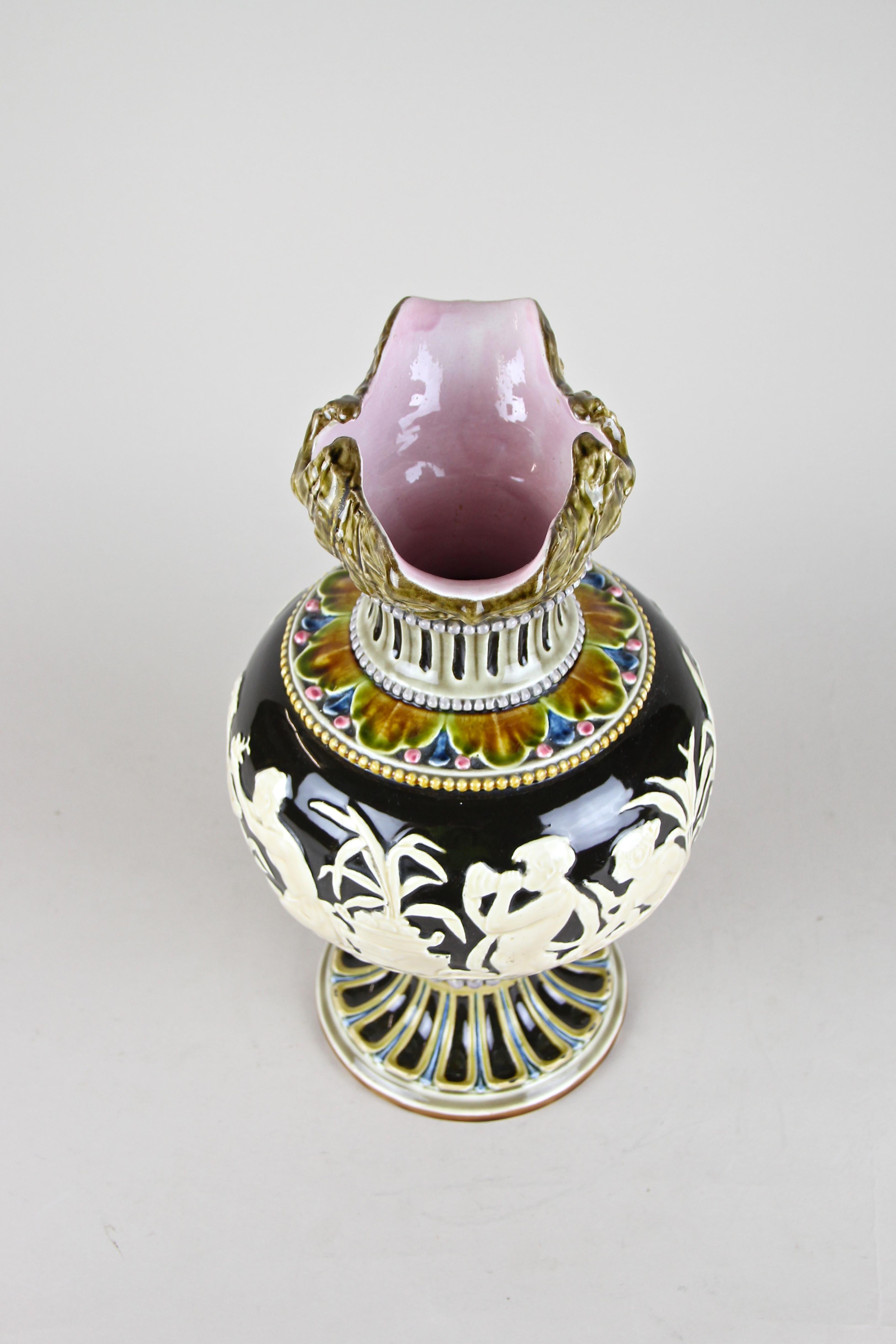 Art Nouveau Majolica Vase by Schuetz Blansko, CZ, circa 1900 1