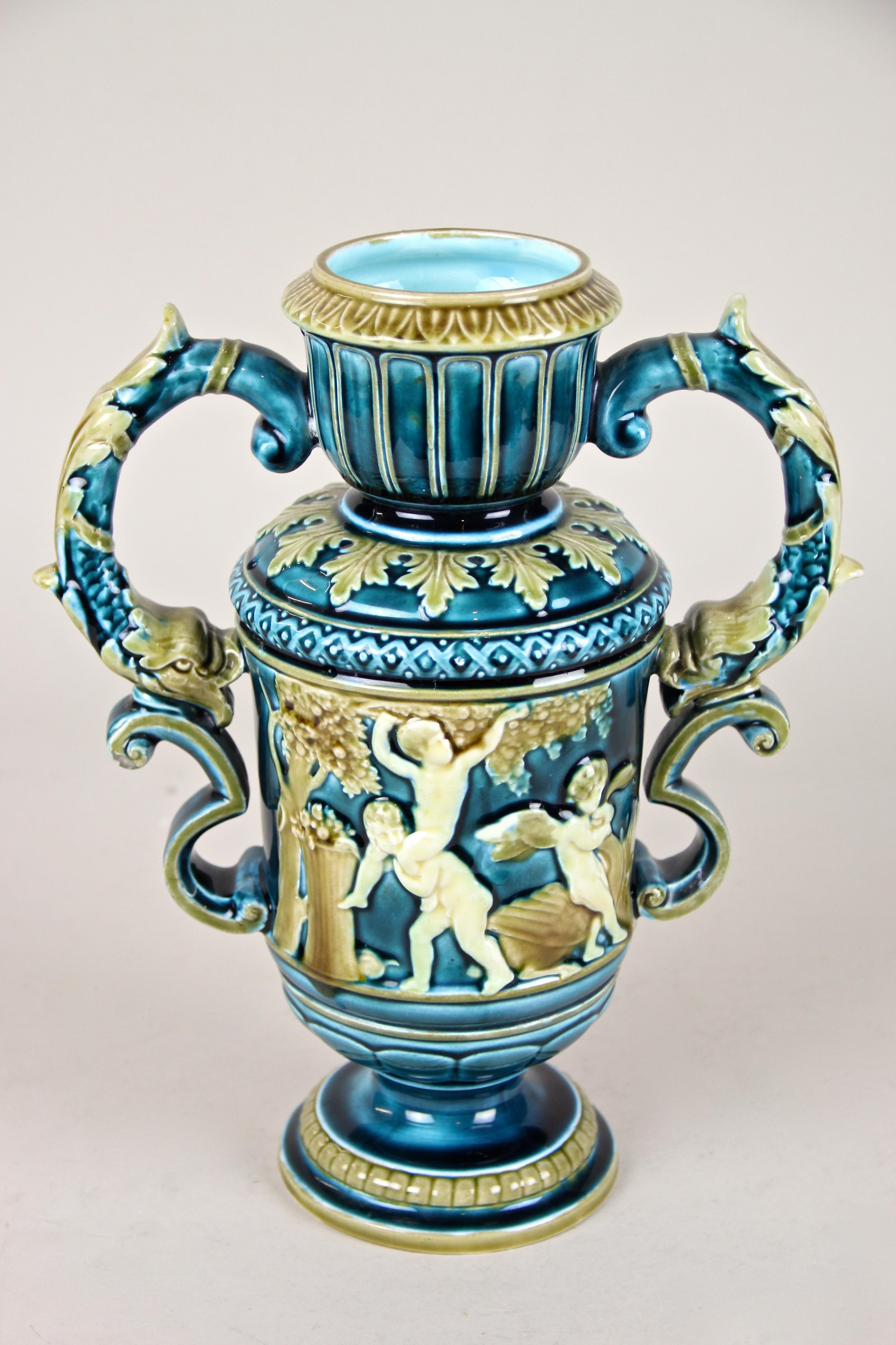 Art Nouveau Majolica Vase by Schuetz Blansko, CZ, circa 1900 2