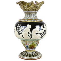 Vase en majolique Art nouveau de Schuetz Blansko:: CZ:: vers 1900