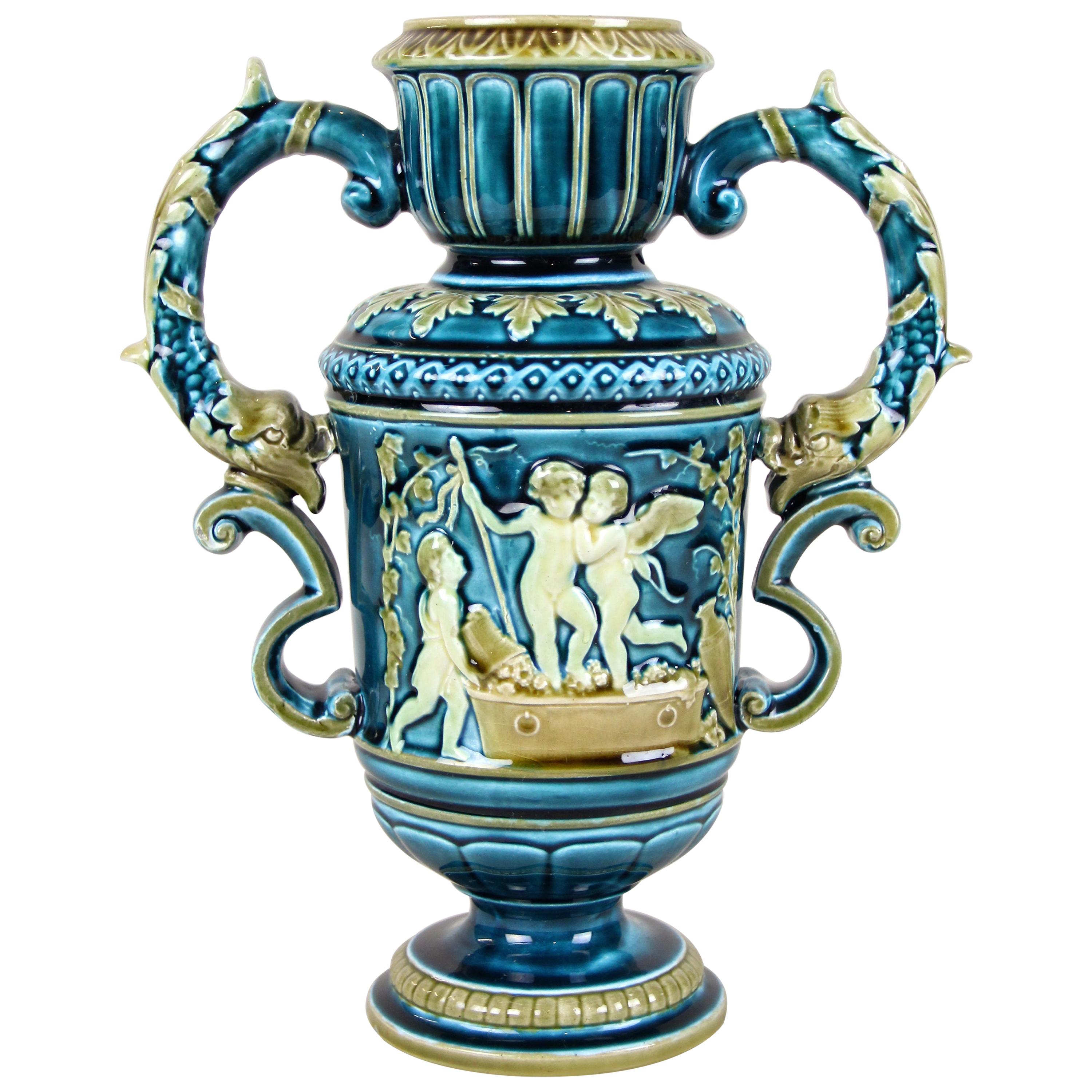 Art Nouveau Majolica Vase by Schuetz Blansko, CZ, circa 1900