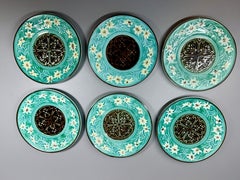 Art Nouveau Majolica Villeroy & Boch Six Plates 1890