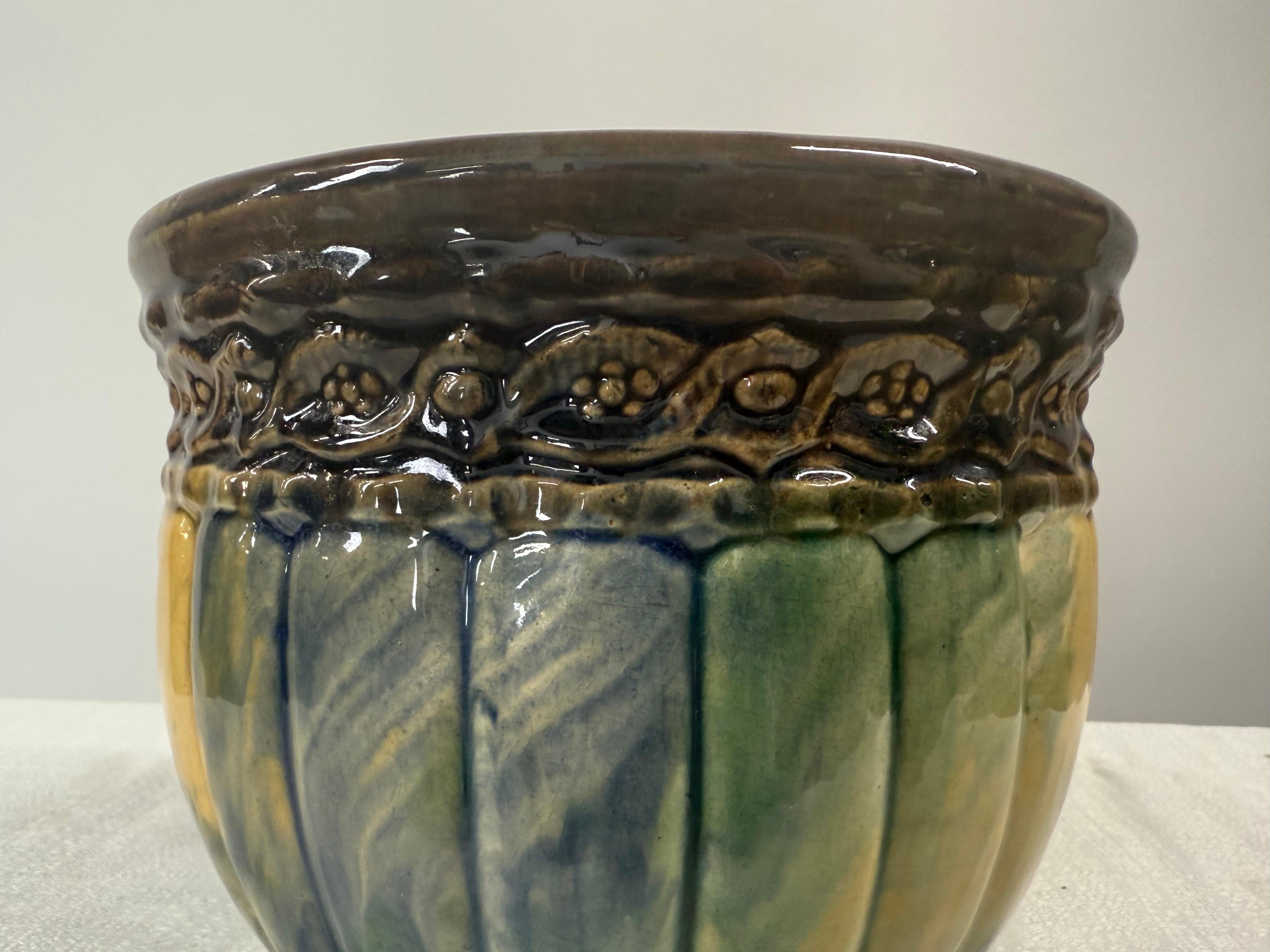 Fioriera o giardiniera in maiolica Weller Pottery in stile Art Nouveau, coppia compatibile 2