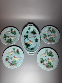 Art Nouveau Majolika Birds Germany Set