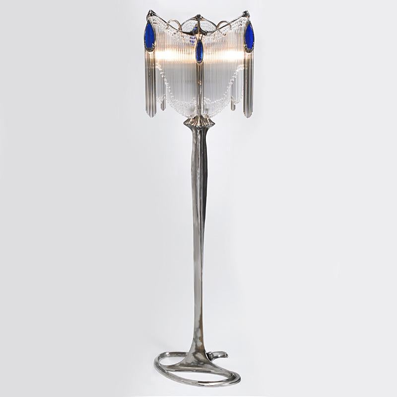 French Art Nouveau Majorelle Floor Lamp For Sale