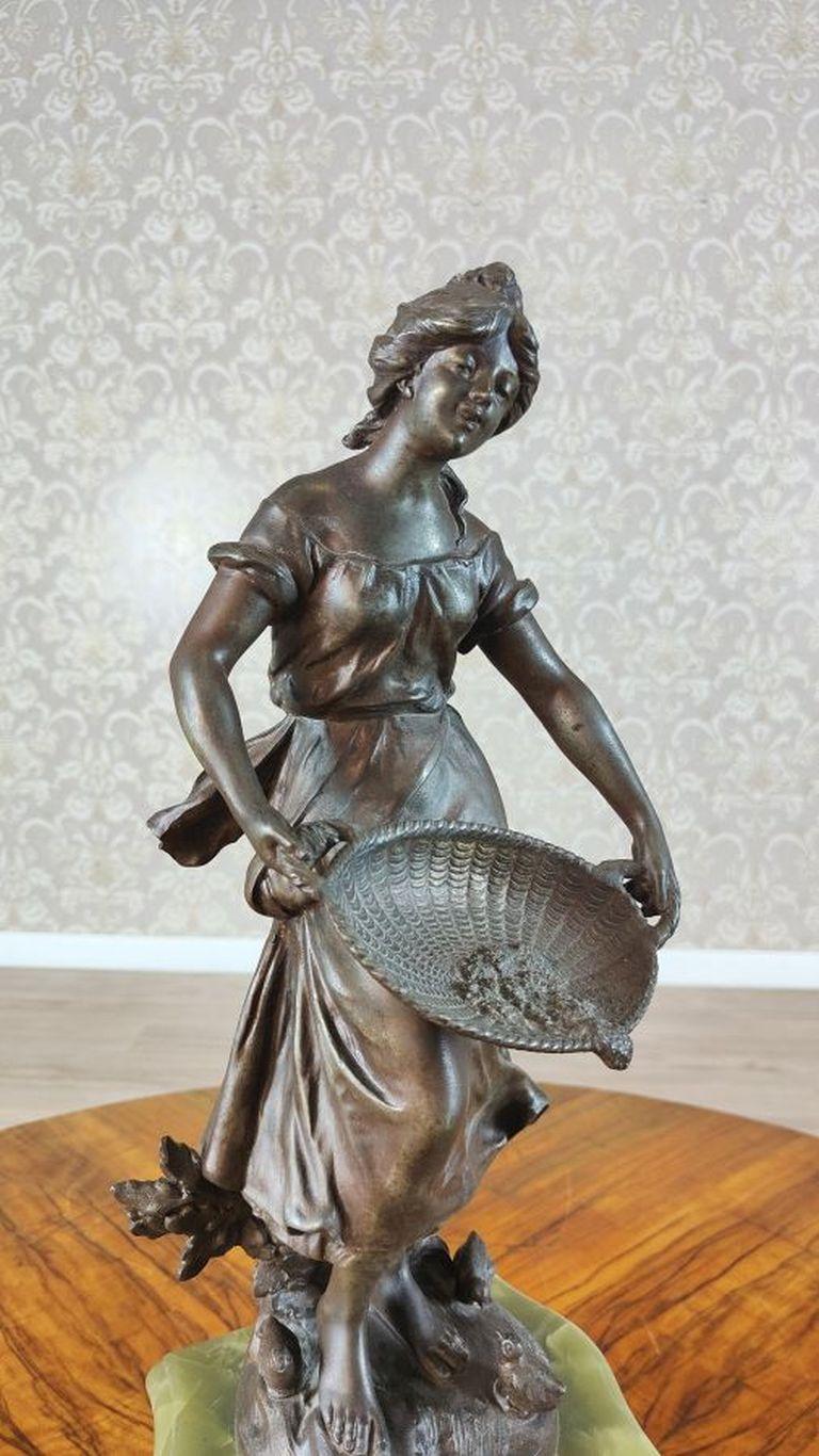 Art Nouveau Mantel Clock by Francois Moreau From 1900/1920 In Good Condition In Opole, PL