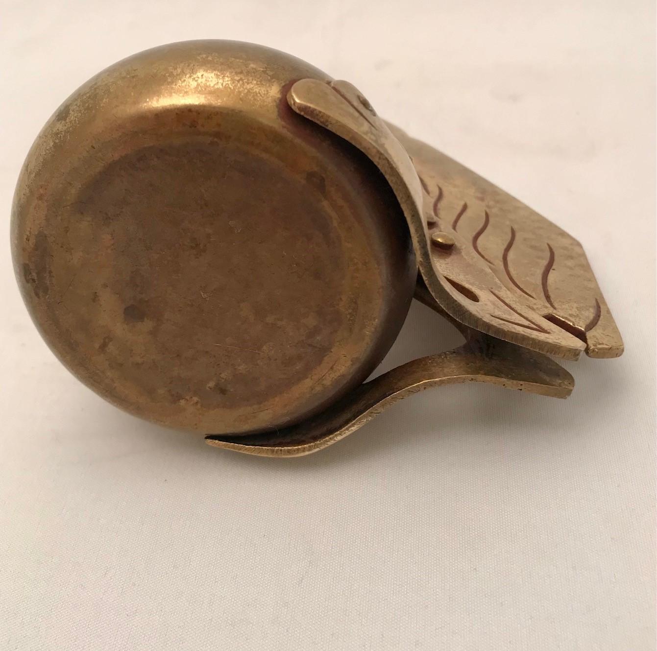 Brass Art Nouveau Maribou Cigar Cutter By Ignatius Taschner For Sale