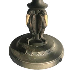 Art Nouveau "Marabou" Library Lamp, Austria 1890s