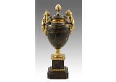 Art Nouveau Marble and Bronze Amphora, 1900s Style