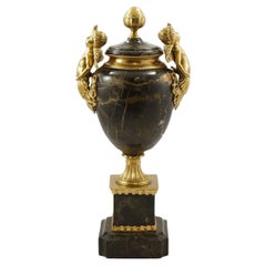 Art Nouveau Marble and Bronze Amphora, 1900s Style