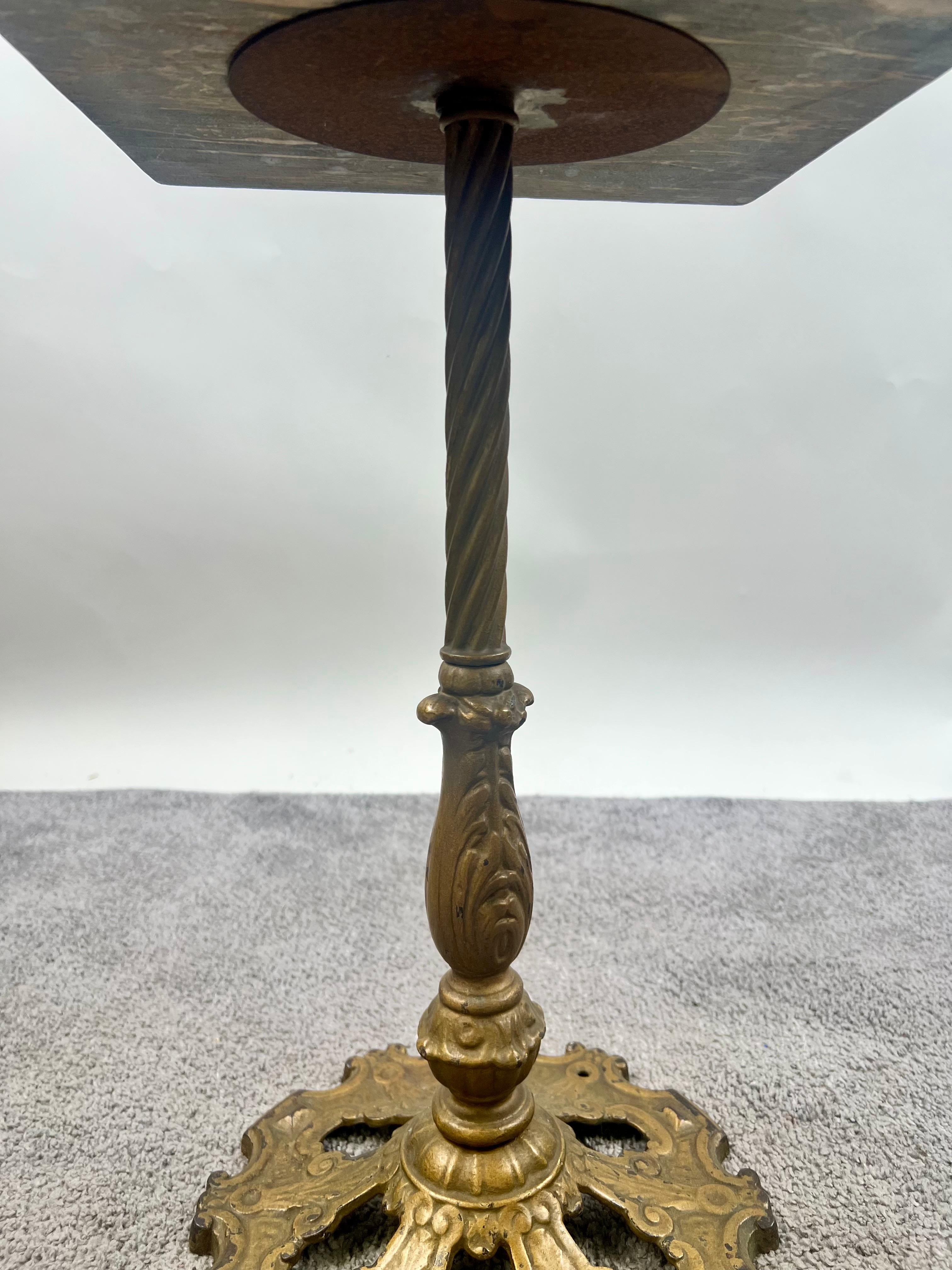 Art Nouveau Marble Top and Brass Smoking or Side Table For Sale 6