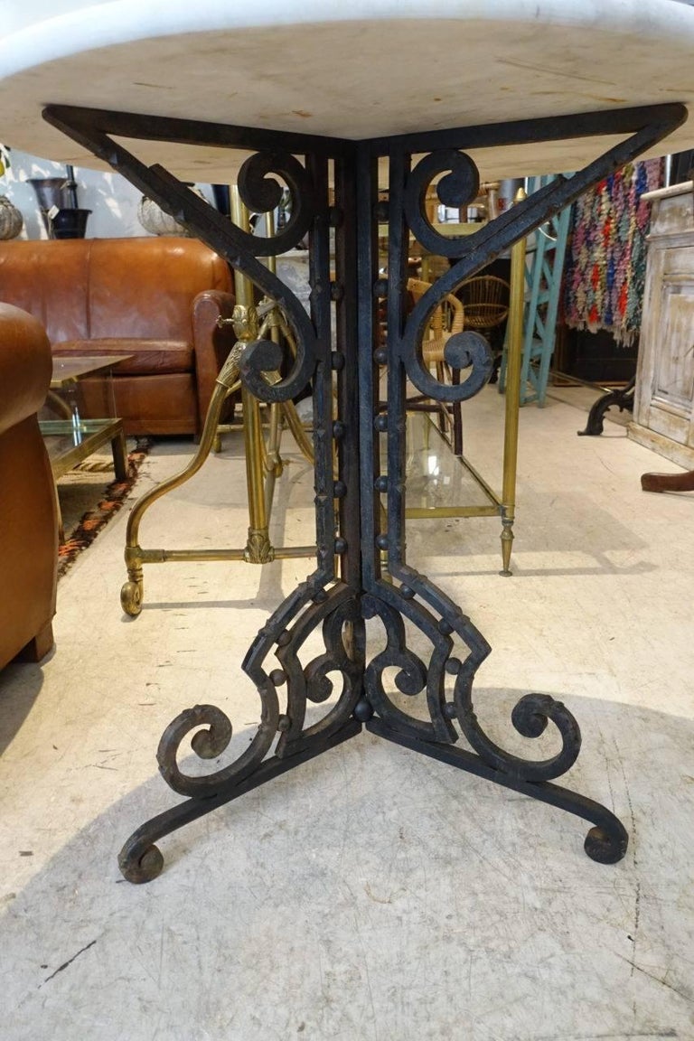 Art Nouveau Marble Top Lamp Table
