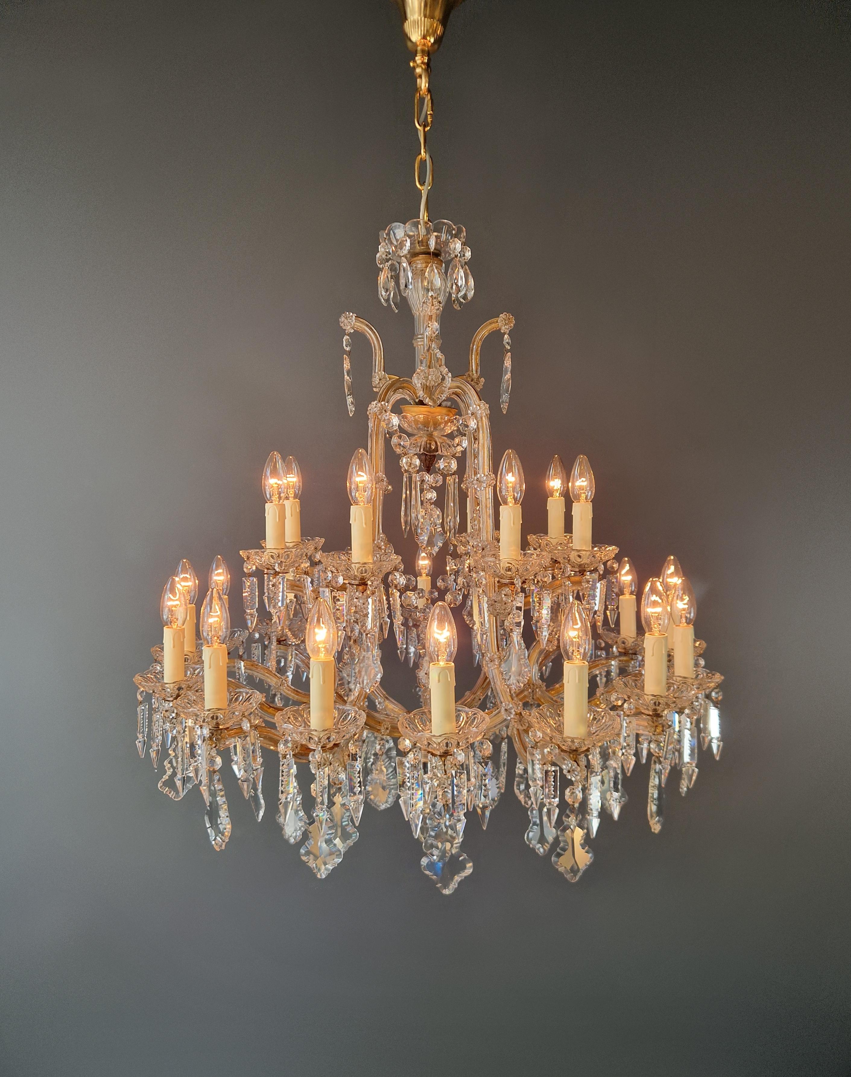 Art Nouveau Lustre Maria Theresa en cristal Feuille d'Erable Verre Antique en vente 8