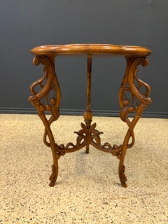 Art Nouveau Marquetry Corner Table