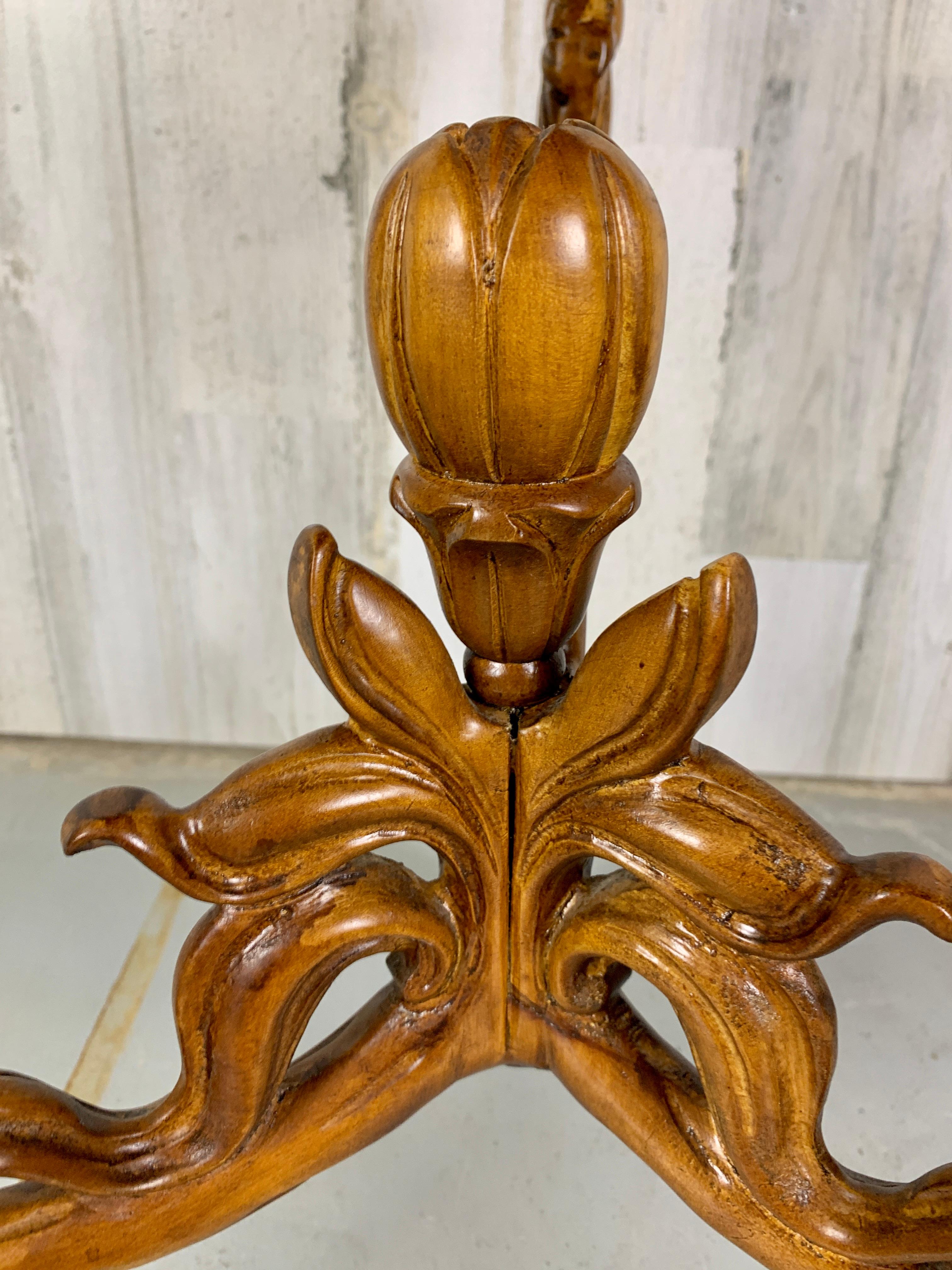 Art Nouveau Marquetry Corner Table  In Good Condition For Sale In Denton, TX