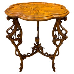 Art Nouveau Marquetry Corner Table