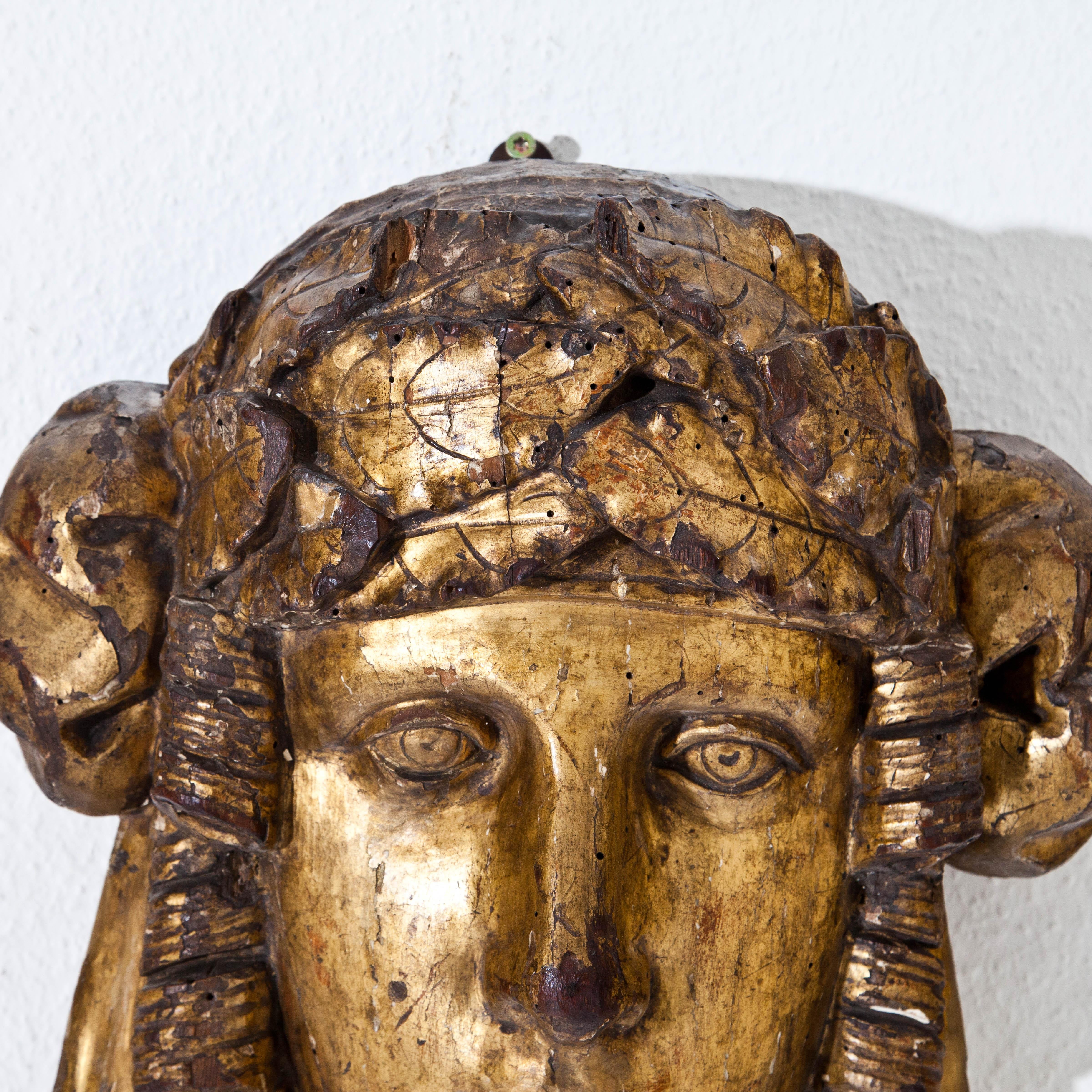 Gilt Art Nouveau Mascaron, circa 1910